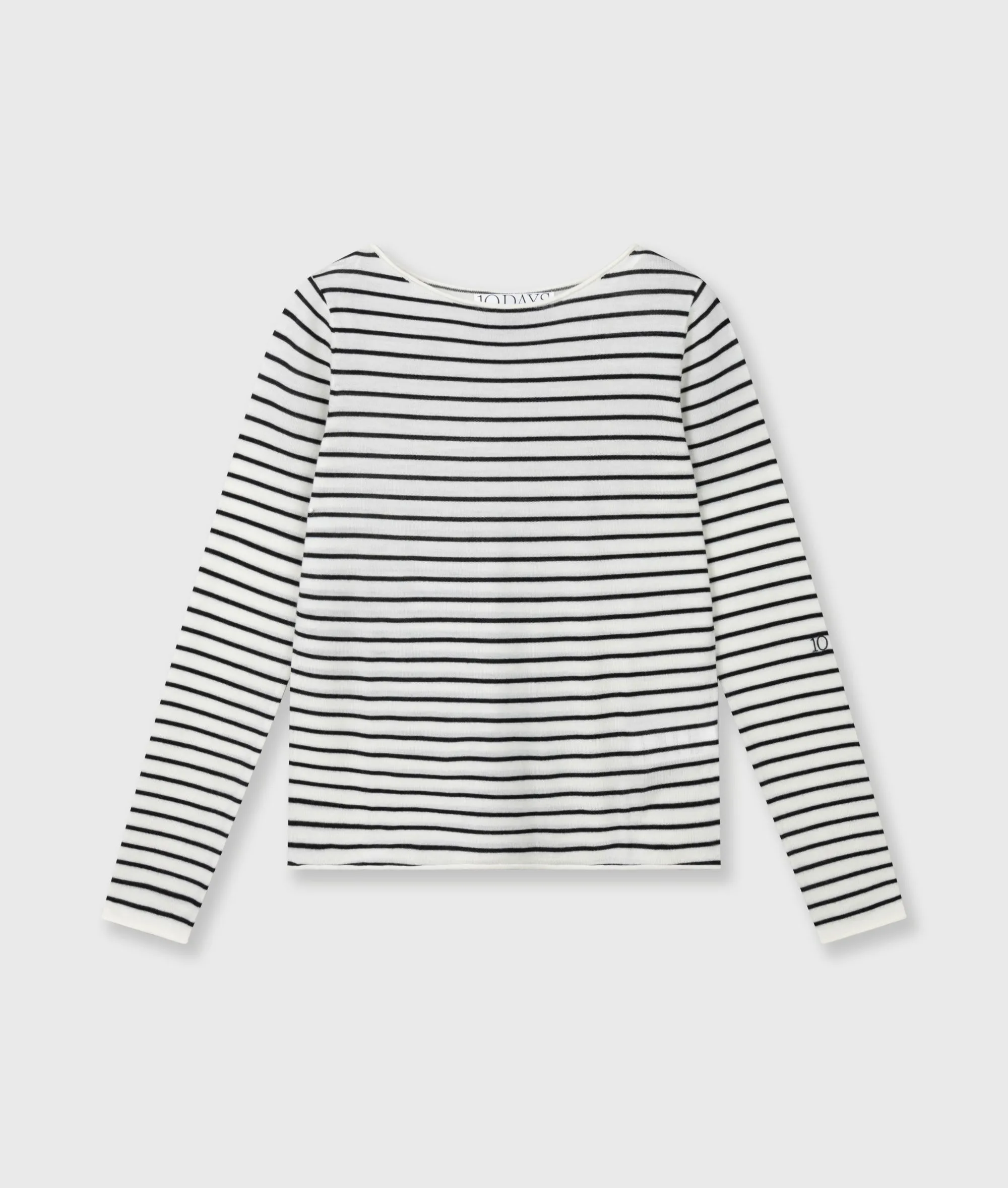 fine knit sweater stripes | ecru/black sold by 10days product image thumbnail 5