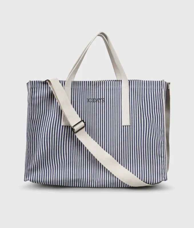 canvas shopper stripes | white/blue made by 10days