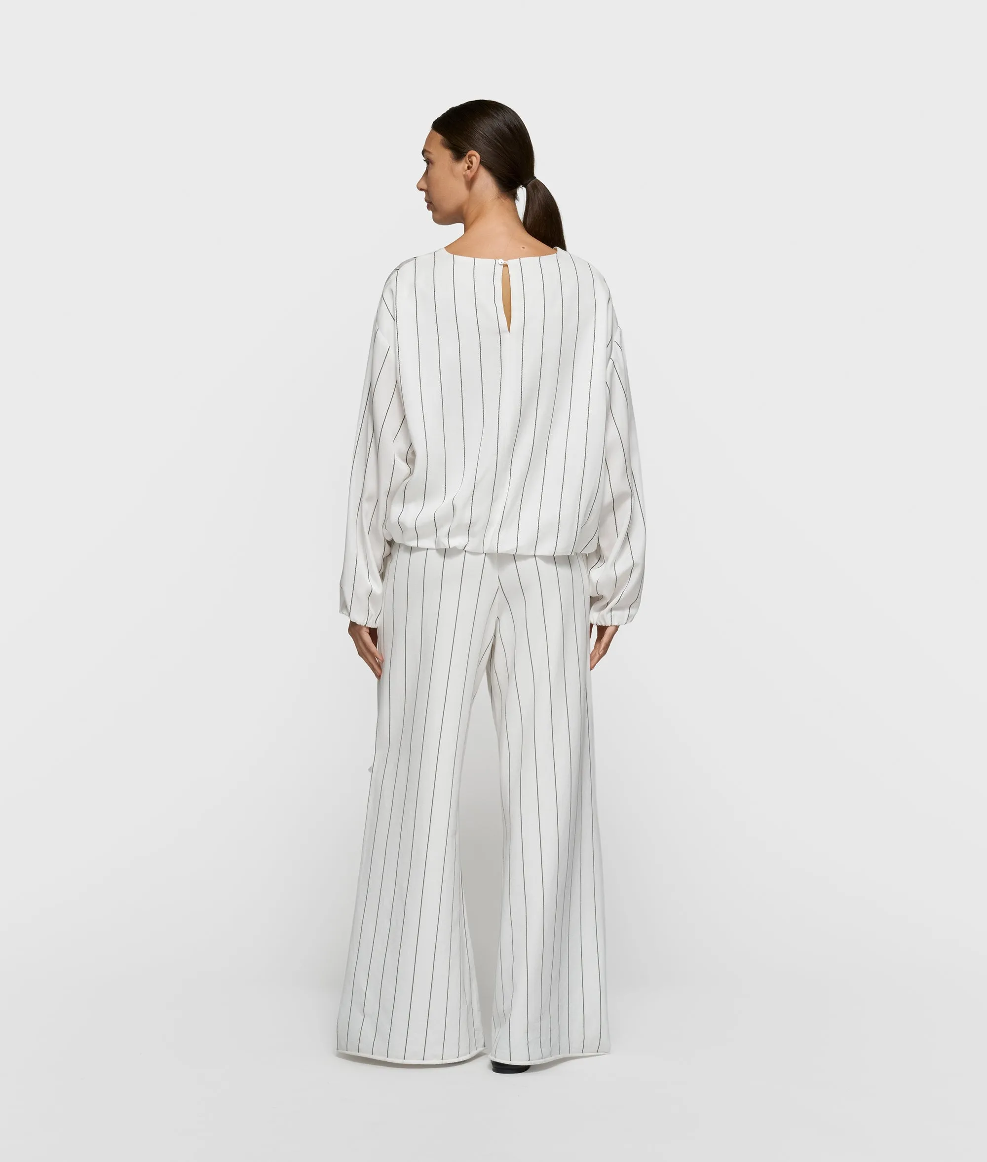 balloon blouse pinstripe | ecru sold by 10days product image thumbnail 4