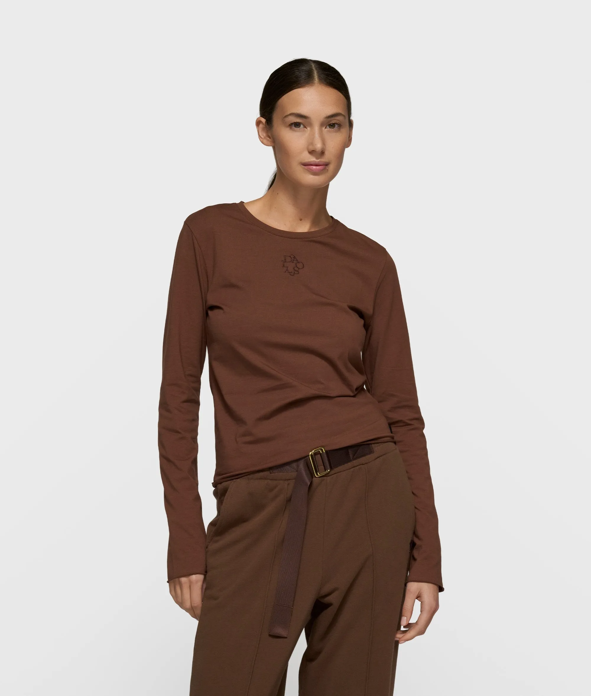 slim long sleeve tee | dark truffle sold by 10days