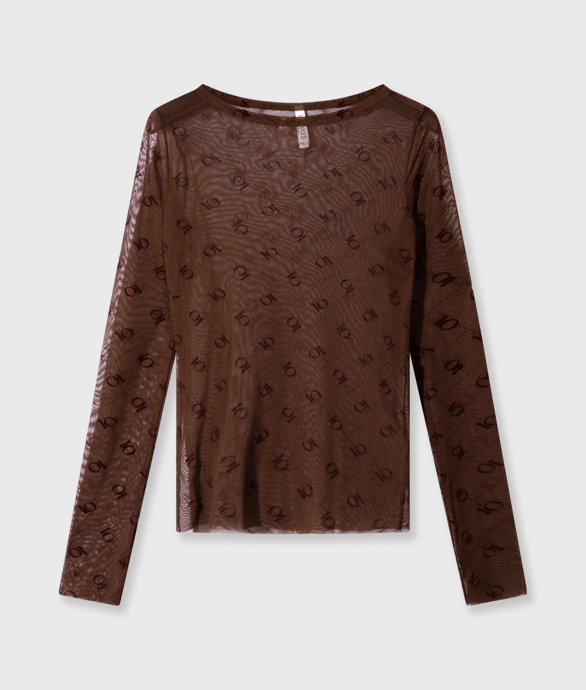 mesh long sleeve monogram | dark truffle sold by 10days product image thumbnail 5