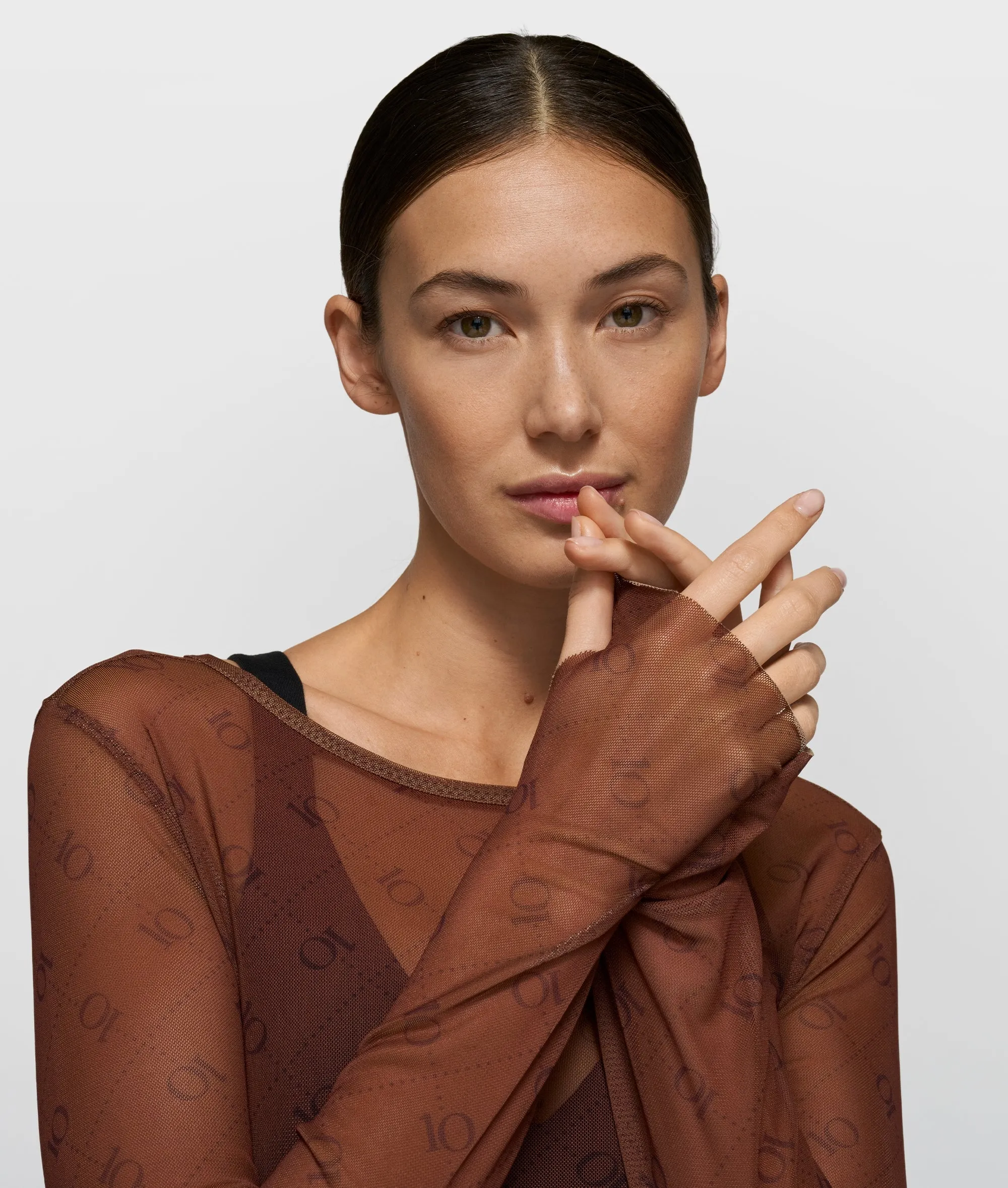 mesh long sleeve monogram | dark truffle sold by 10days product image thumbnail 2