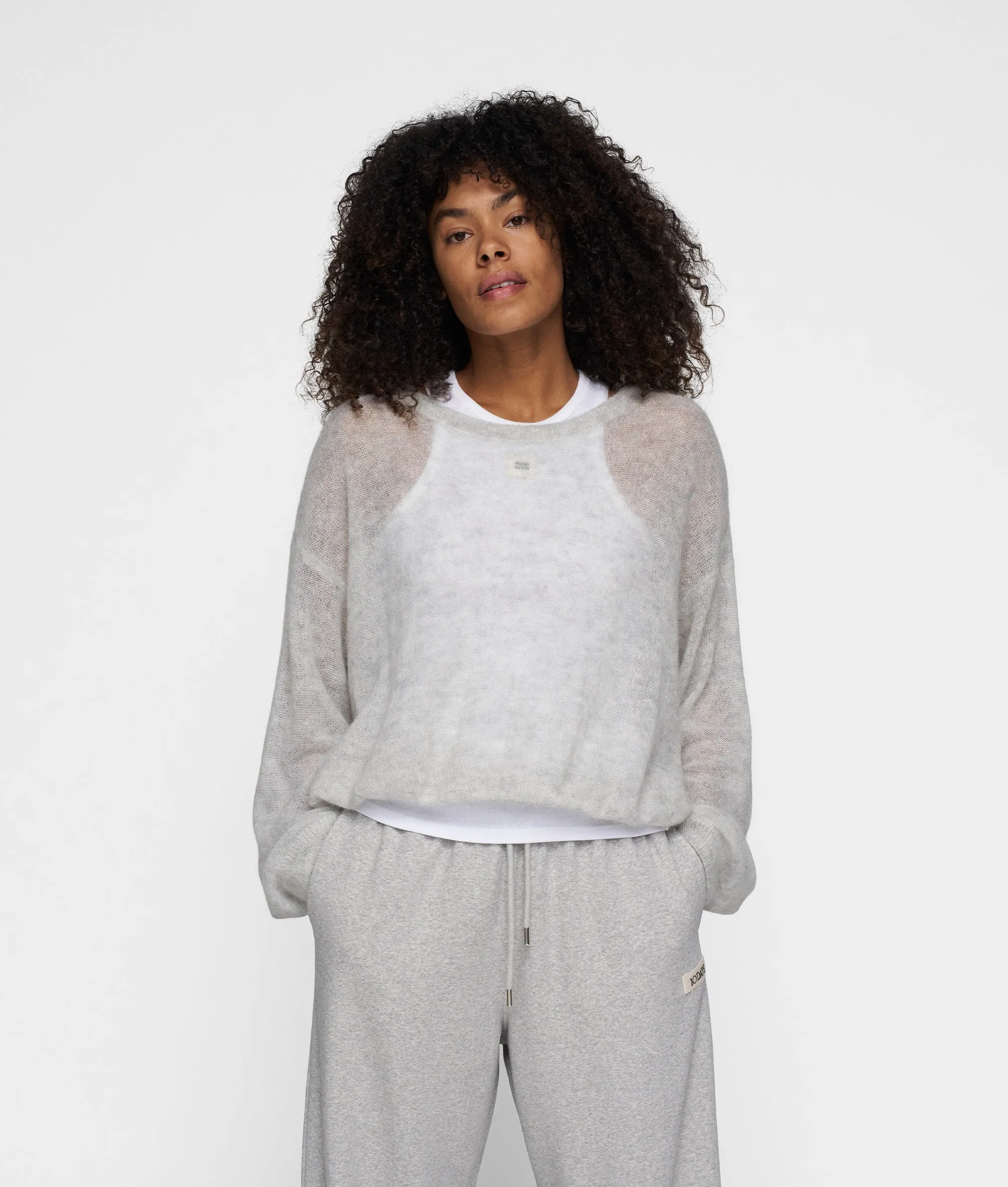 THE KNIT SWEATER | light grey melee sold by 10days