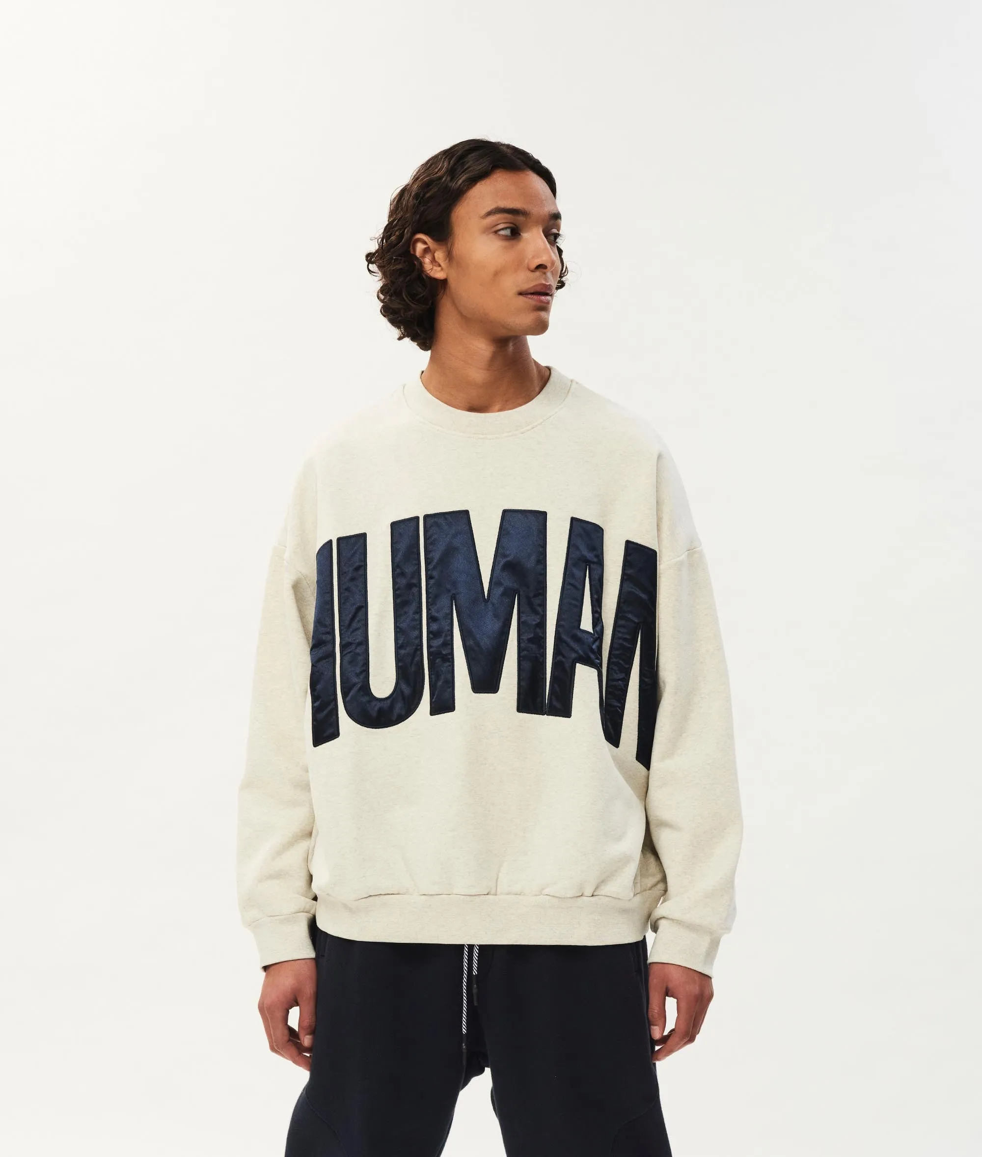 Human fleece sweater | soft white melee sold by 10days product image thumbnail 2