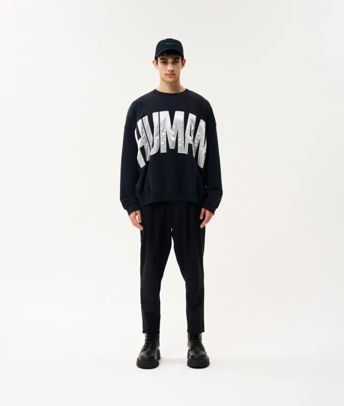 Human fleece sweater | dark blue made by 10days