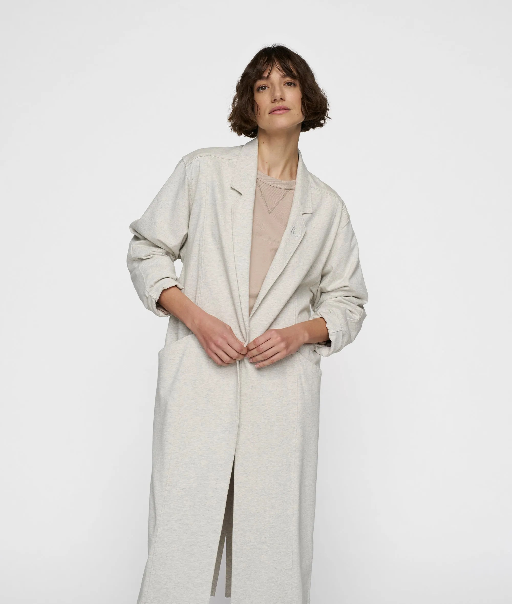 long blazer jersey | light grey melee sold by 10days product image thumbnail 2
