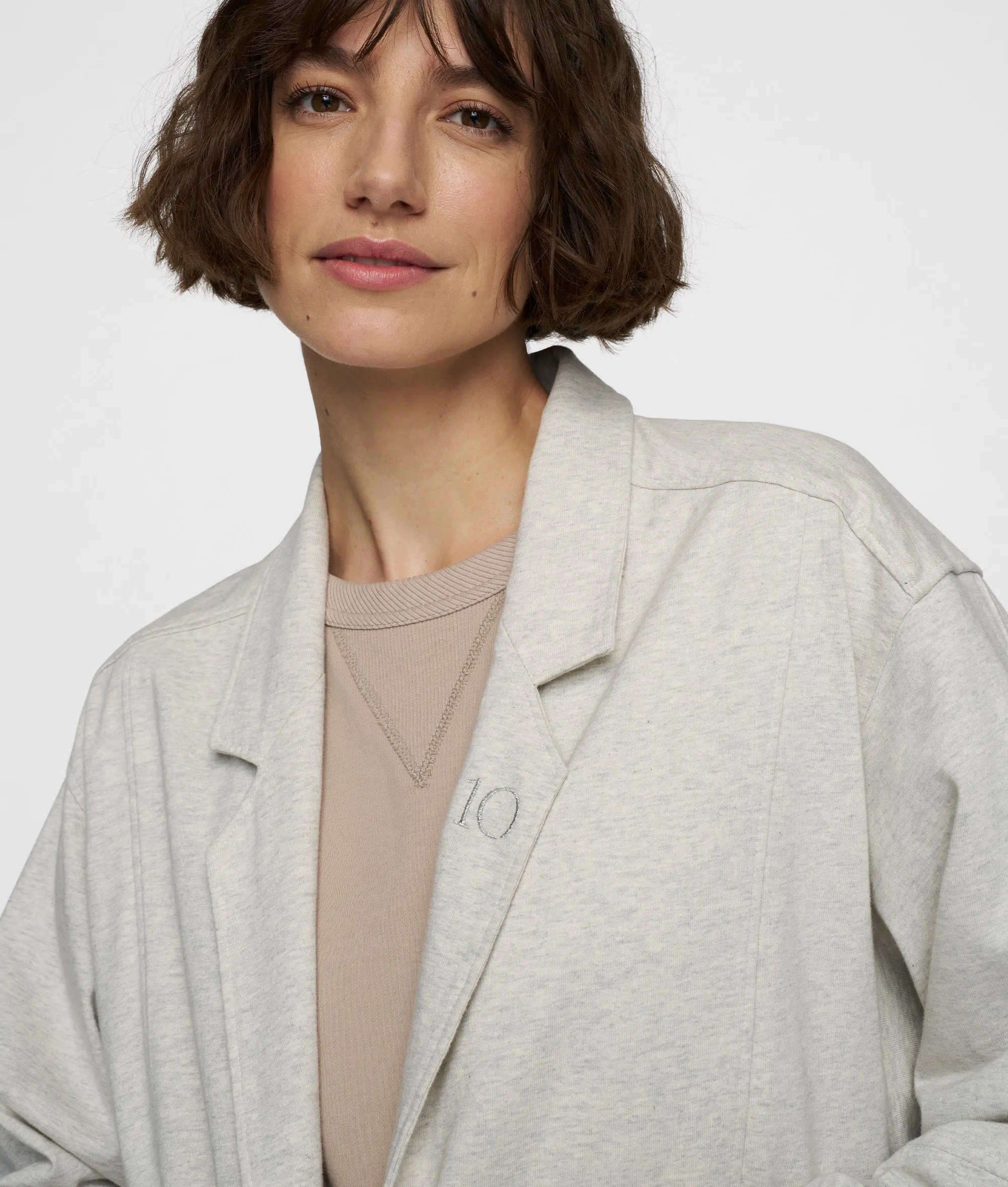long blazer jersey | light grey melee sold by 10days product image thumbnail 4