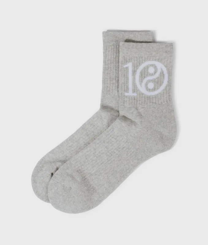 socks yin yang | light grey melee made by 10days