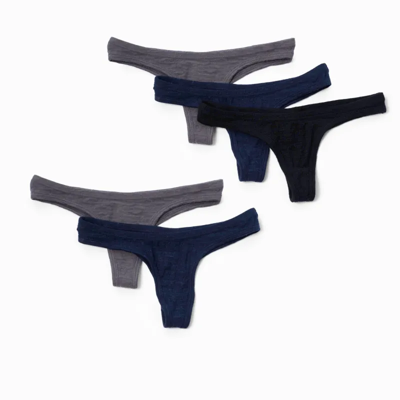 5 Pack Bundle - Women's Alpaca Wool Thong: 160 Ultralight sold by Arms of Andes