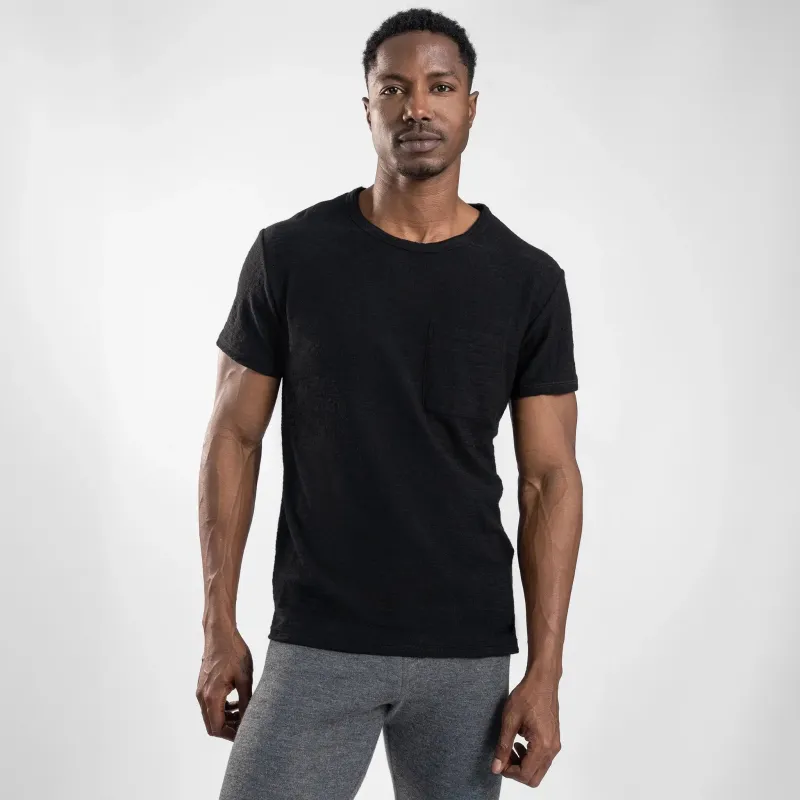 Men's Alpaca Wool Pocket T-Shirt: 160 Ultralight Crew Neck sold by Arms of Andes