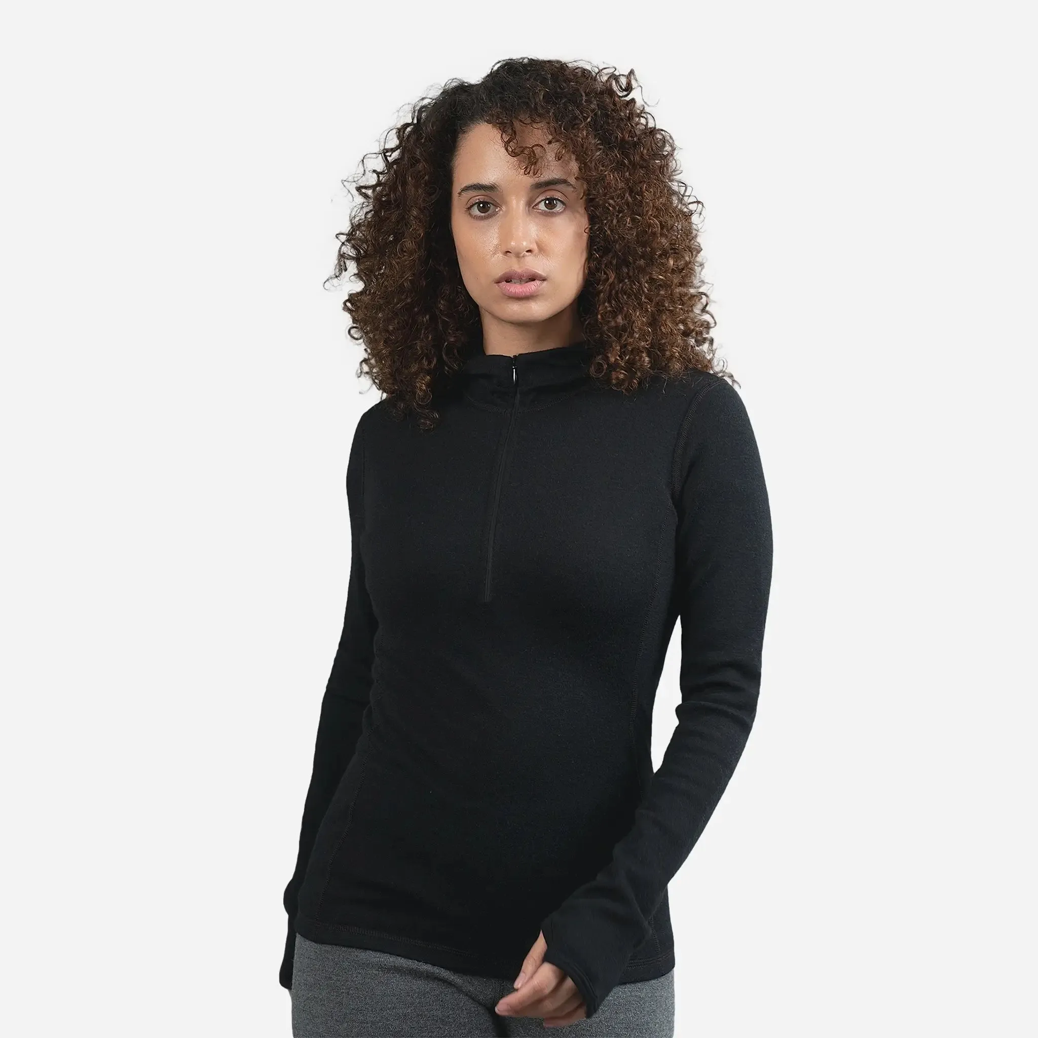Women's Alpaca Wool Hoodie: 300 Lightweight Half-Zip sold by Arms of Andes product image thumbnail 4