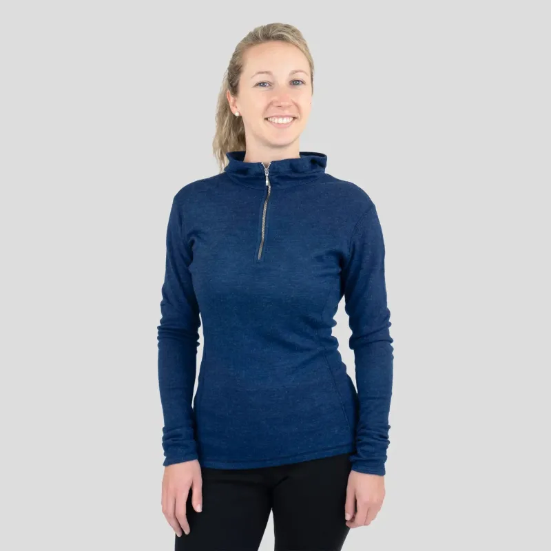Women's Alpaca Wool Hoodie: 300 Lightweight Half-Zip sold by Arms of Andes