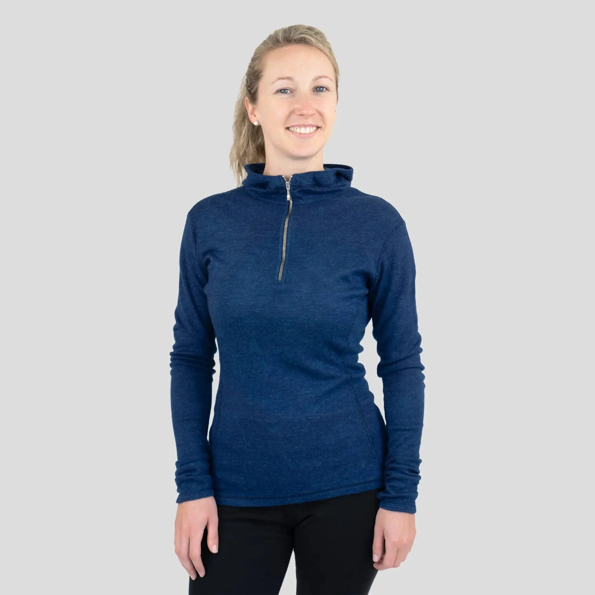 Women's Alpaca Wool Hoodie: 300 Lightweight Half-Zip sold by Arms of Andes