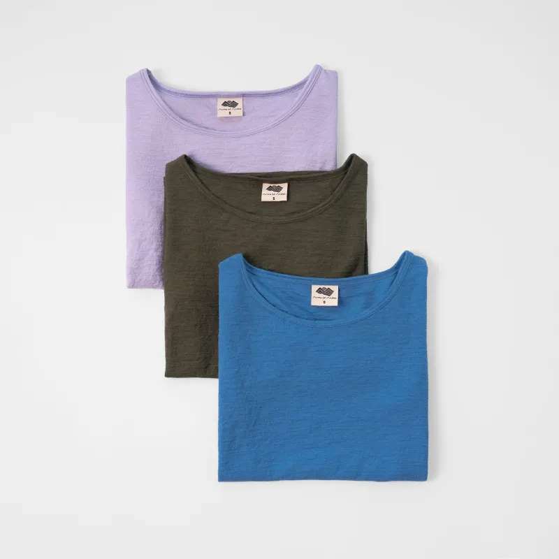 3 Pack Bundle - Women's Alpaca Wool T-Shirt: 160 Ultralight Crew Neck sold by Arms of Andes