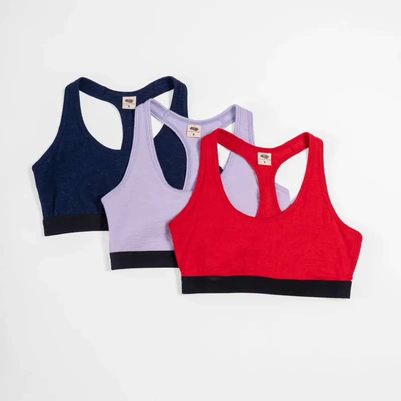3 Pack Bundle - Women's Alpaca Wool Sports Bra: 160 Ultralight sold by Arms of Andes