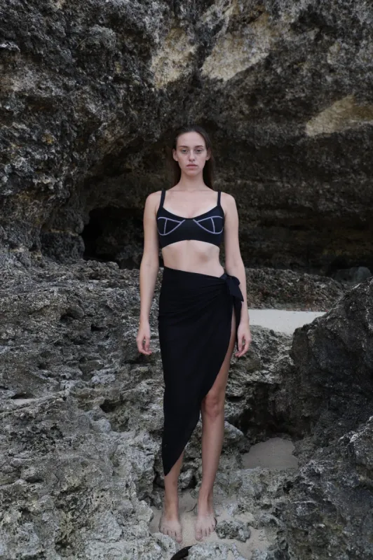 Alila Black Sarong sold by Makara Wear