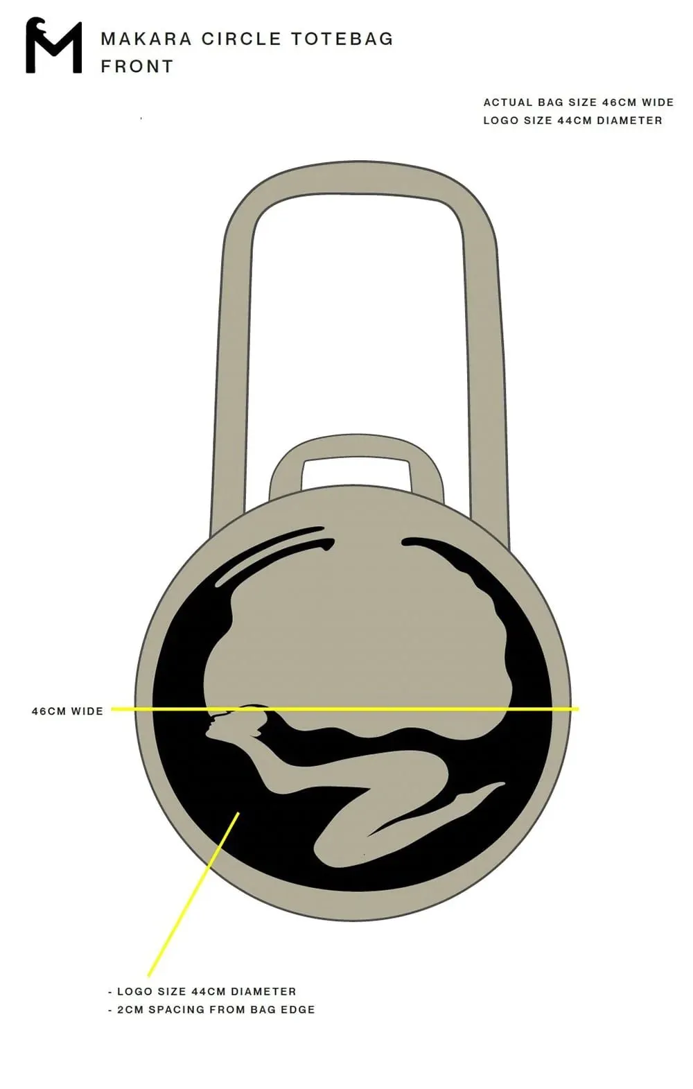 Round Black Makara Tote Bag sold by Makara Wear product image thumbnail 4