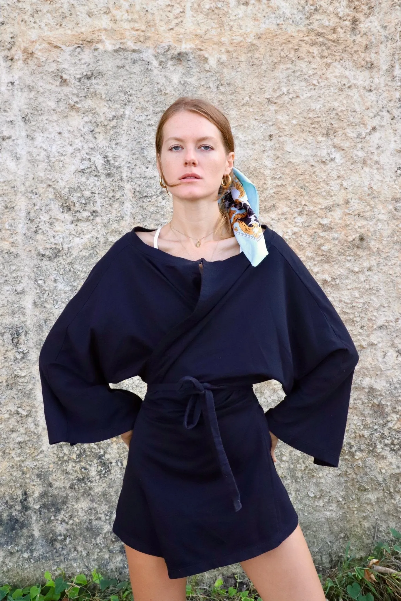 Organic French Terry Kimono Short Robe sold by Makara Wear product image thumbnail 3