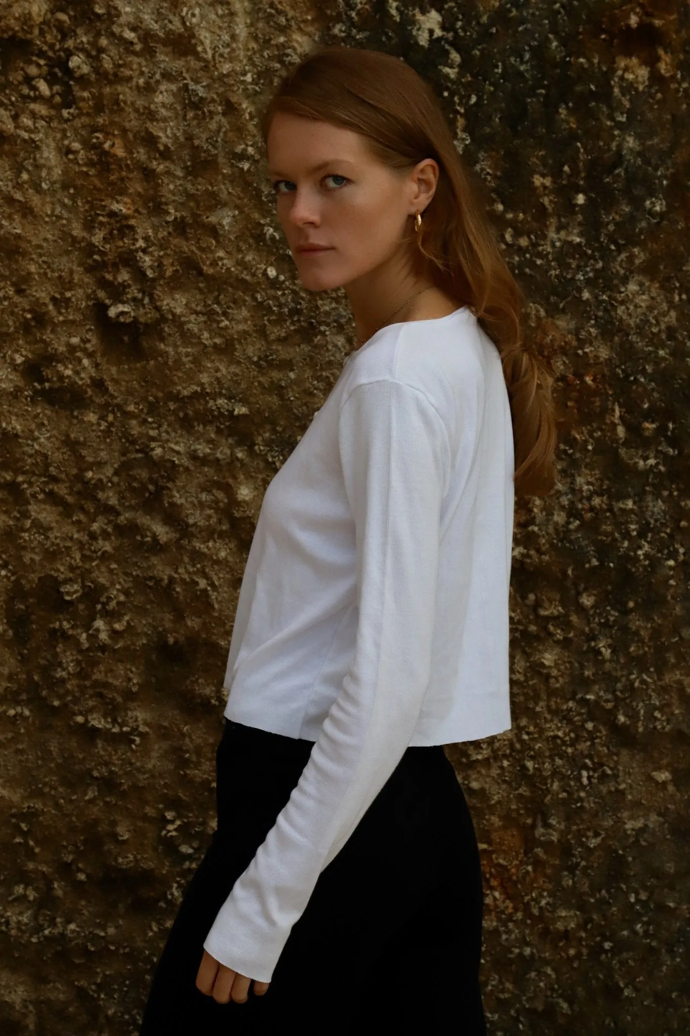 Organic Cotton Long Sleeve Crop Top sold by Makara Wear product image thumbnail 2