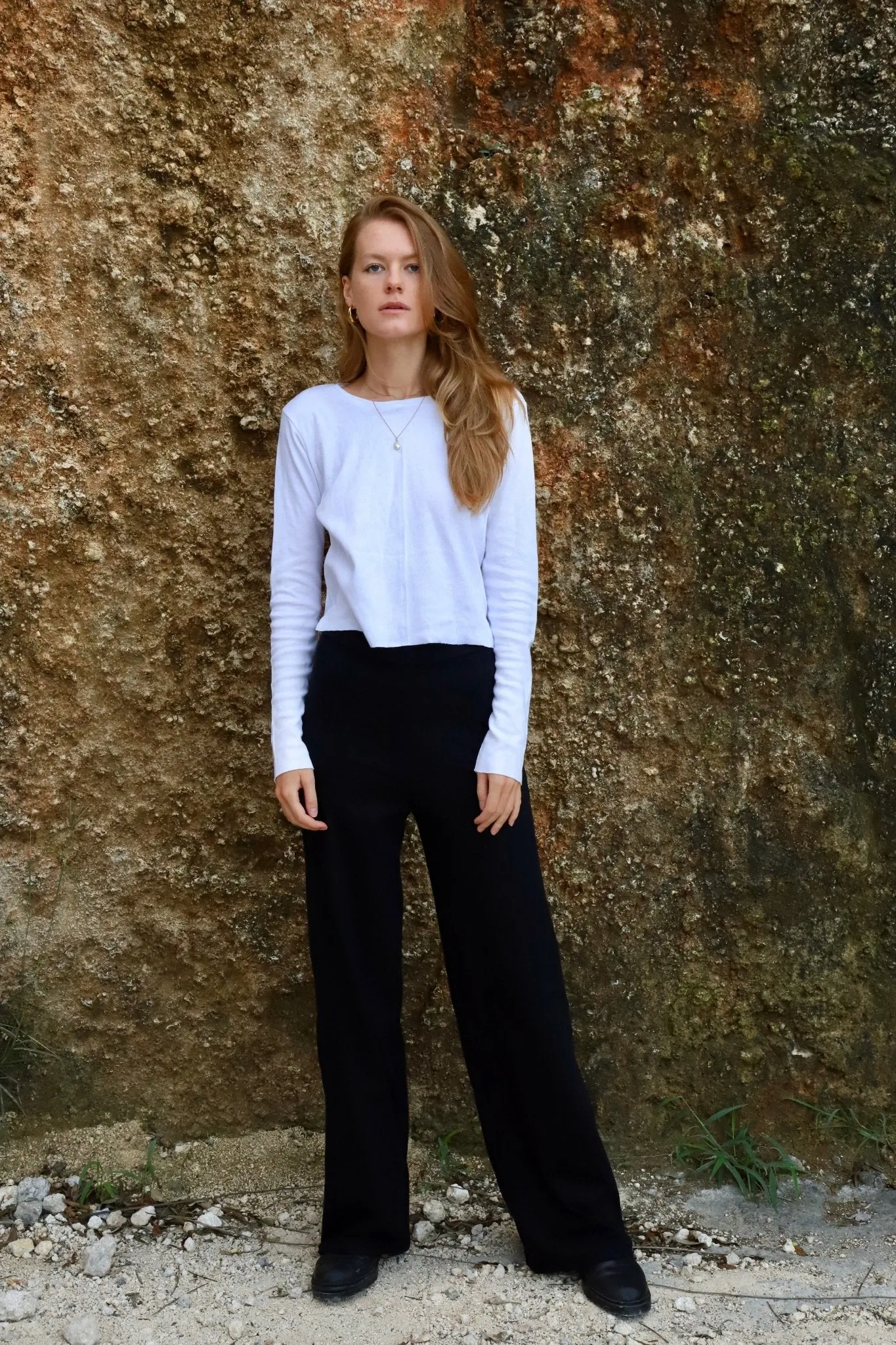 Organic Cotton Long Sleeve Crop Top sold by Makara Wear product image thumbnail 3