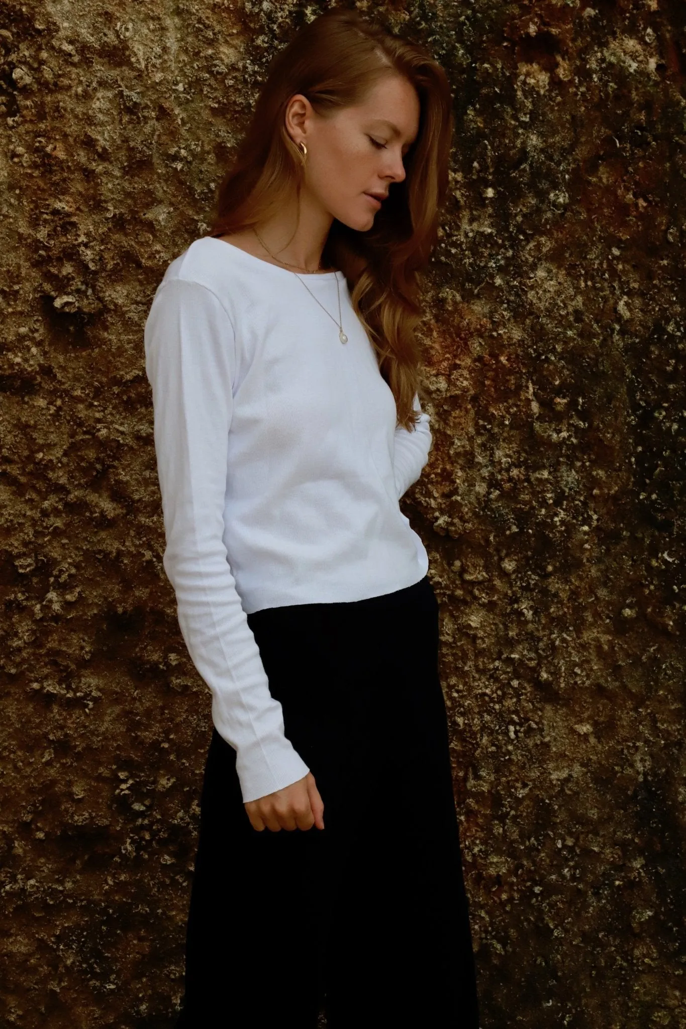 Organic Cotton Long Sleeve Crop Top sold by Makara Wear