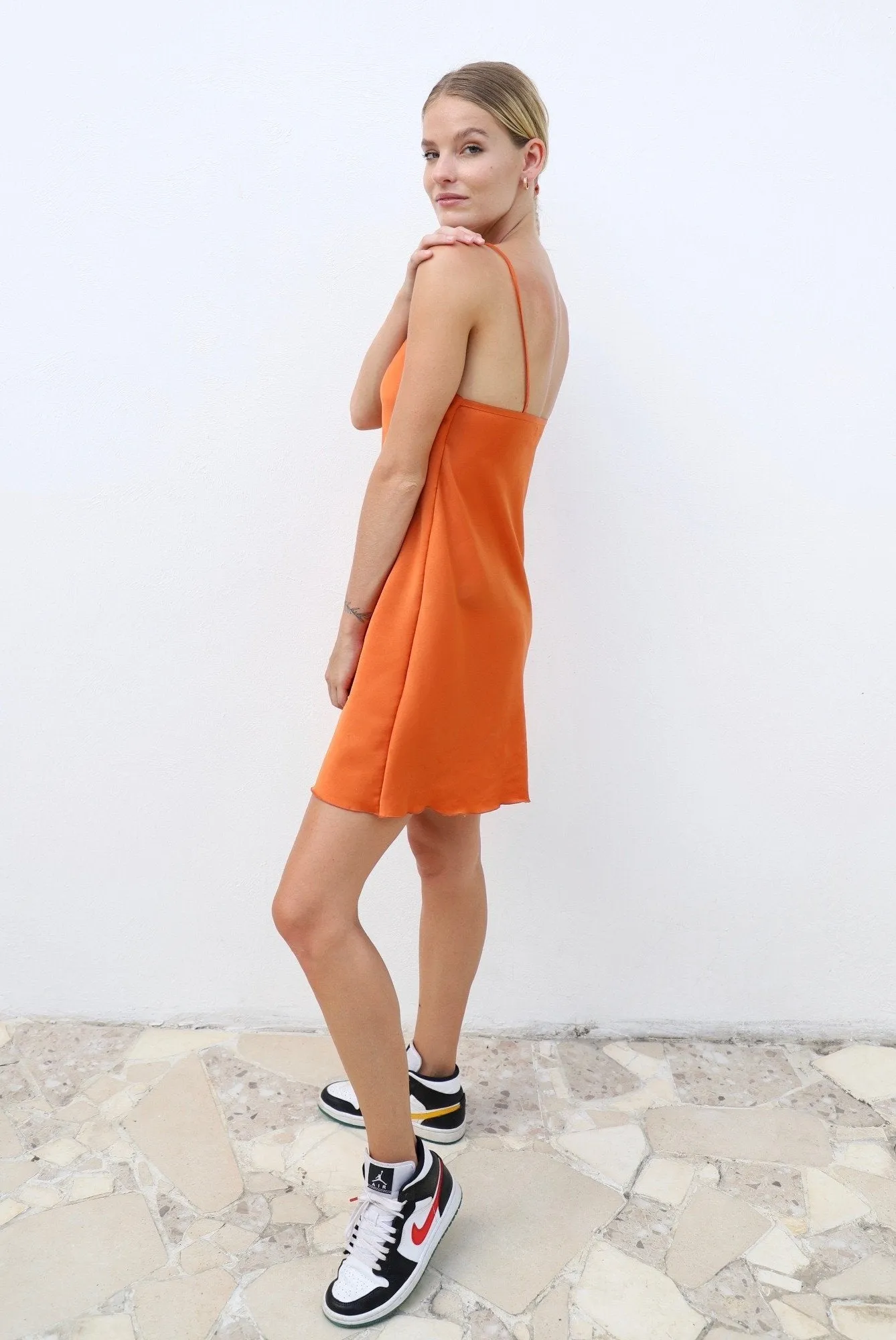 Upcycled Burnt Orange Slip Dress - Secret Sale sold by Makara Wear product image thumbnail 4