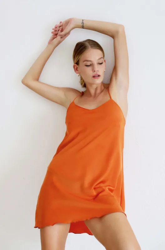 Upcycled Burnt Orange Slip Dress - Secret Sale sold by Makara Wear