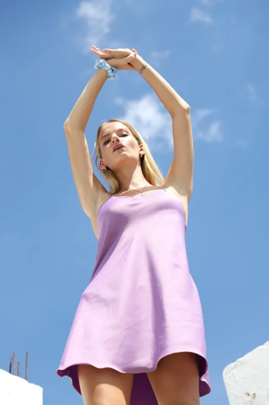 Upcycled Lilac Slip Dress made by Makara Wear