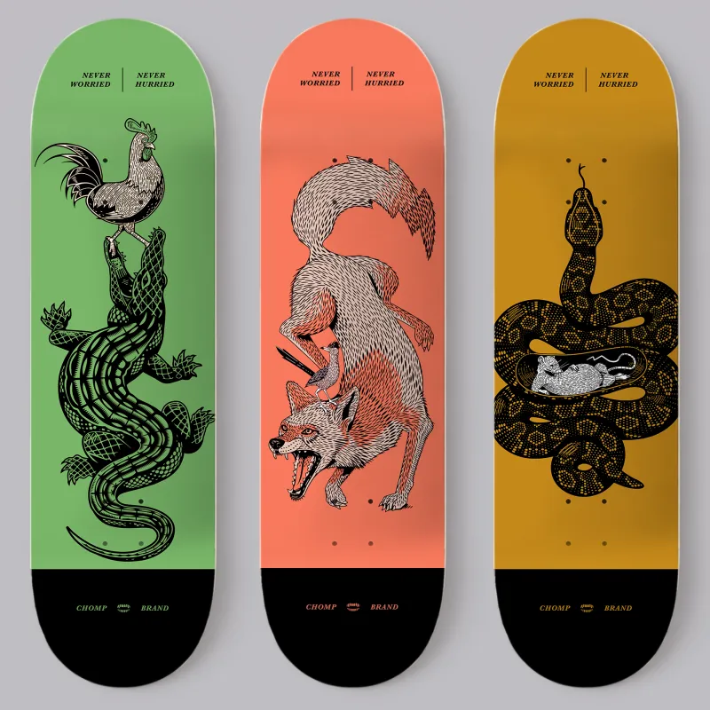 NEVER WORRIED SKATE DECKS | 8.5 made by Chomp