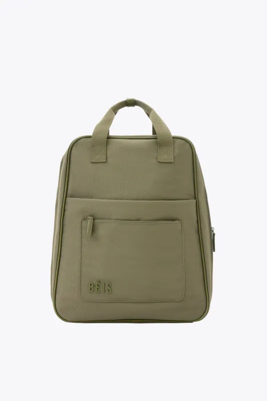 The Expandable Backpack in Olive sold by Beis