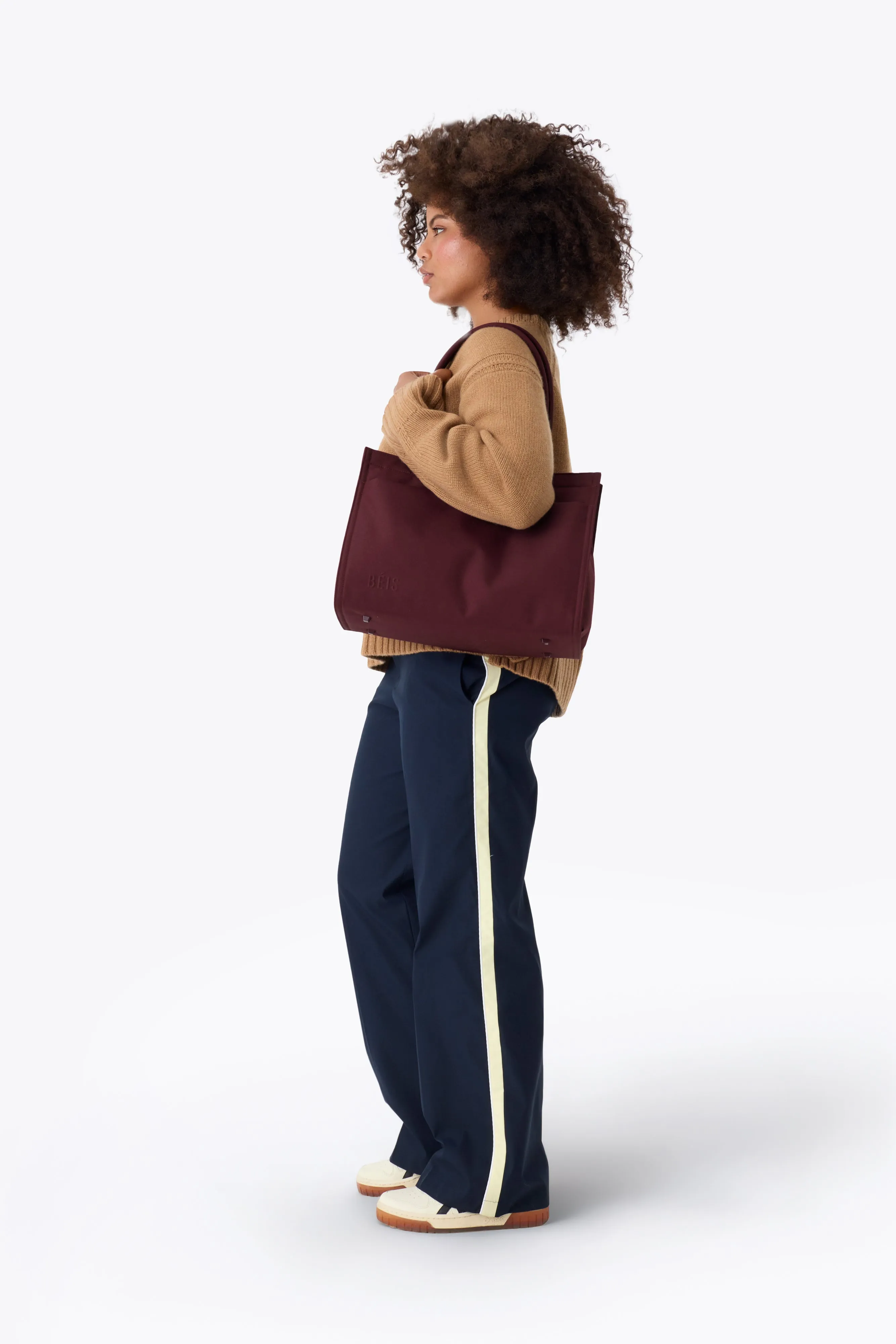 The Book Tote in Burgundy sold by Beis product image thumbnail 5