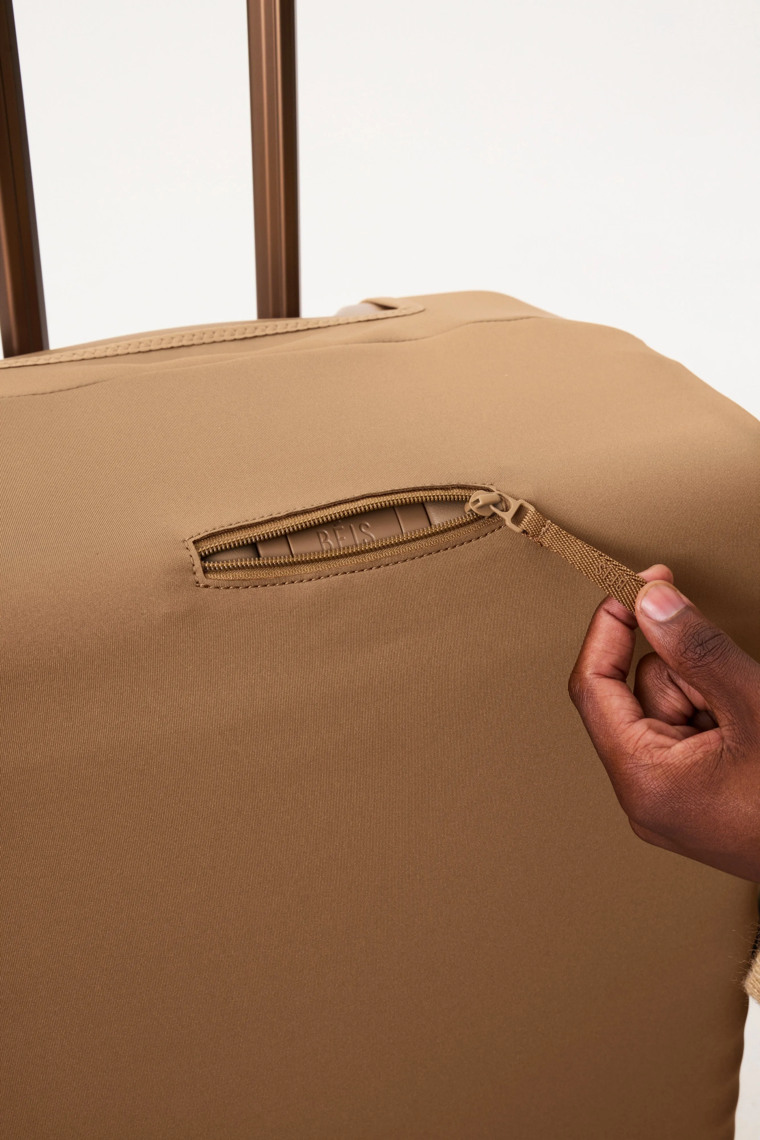 The Small Carry-On Luggage Cover in Camel sold by Beis product image thumbnail 4