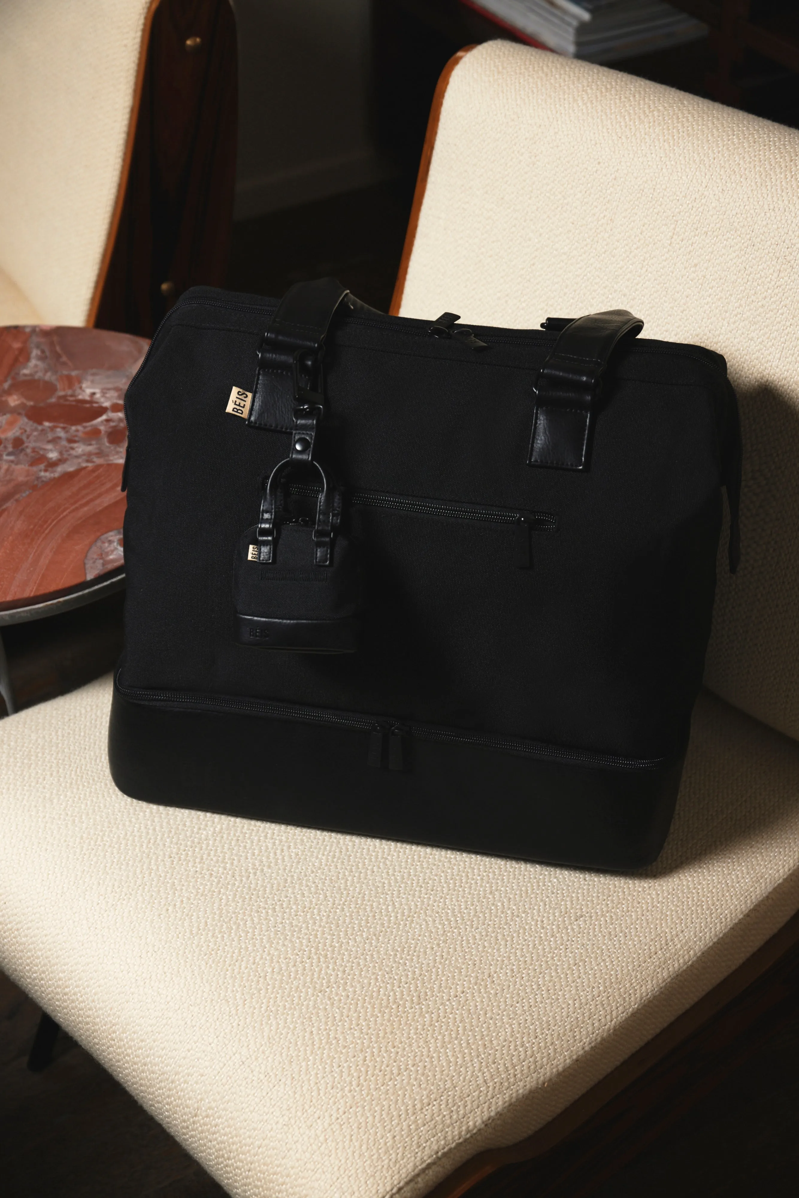 The Micro Weekender Charm in Black sold by Beis product image thumbnail 5