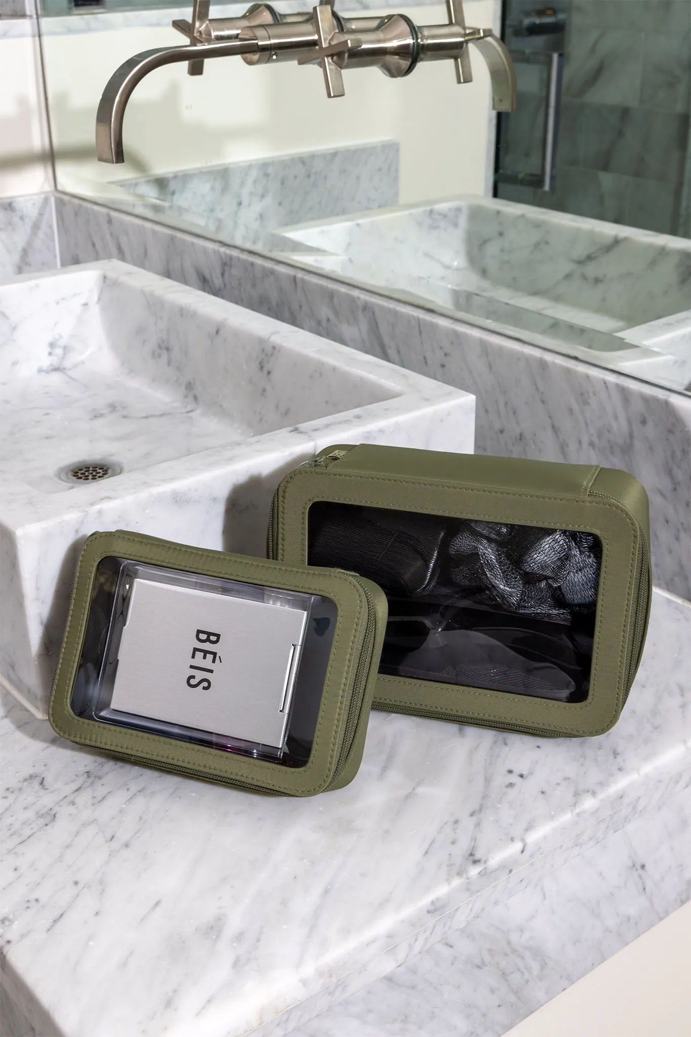 The In Flight Cosmetic Set in Olive sold by Beis product image thumbnail 2