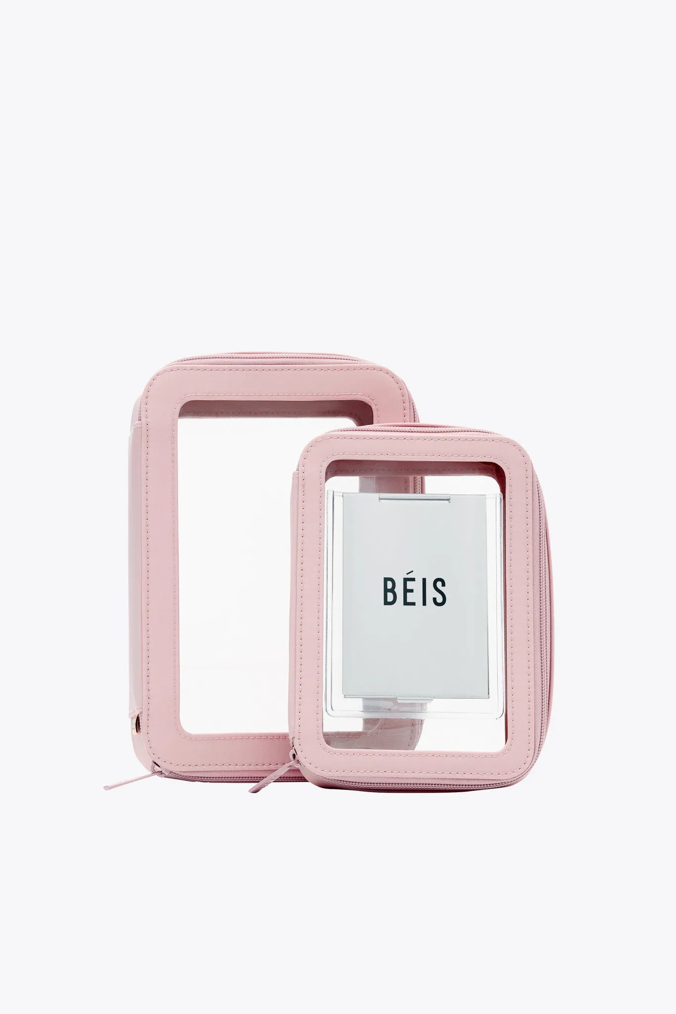 The In Flight Cosmetic Set in Atlas Pink sold by Beis