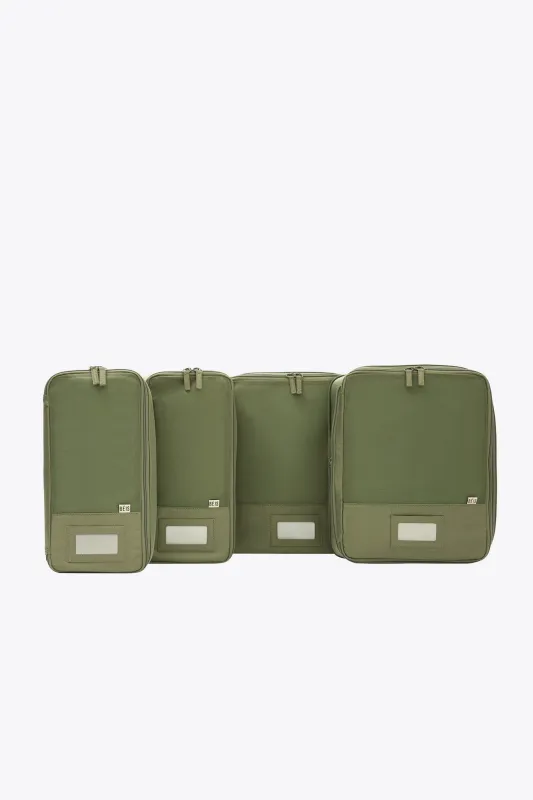 The Compression Packing Cubes 4 pc in Olive sold by Beis