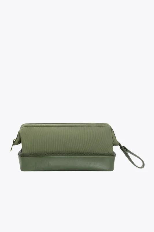 The Dopp Kit in Olive sold by Beis