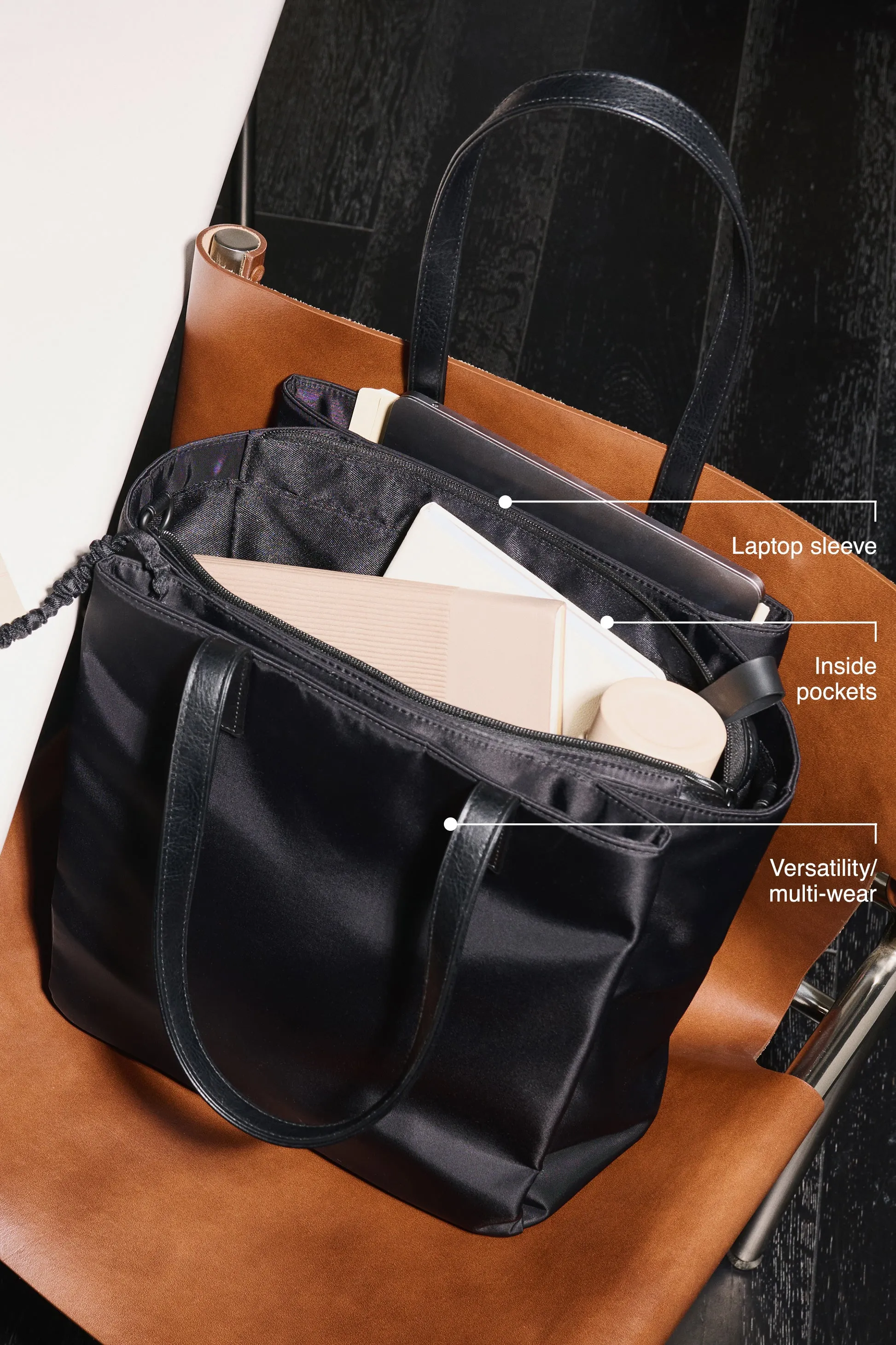 The Commuter Tote in Black sold by Beis product image thumbnail 2