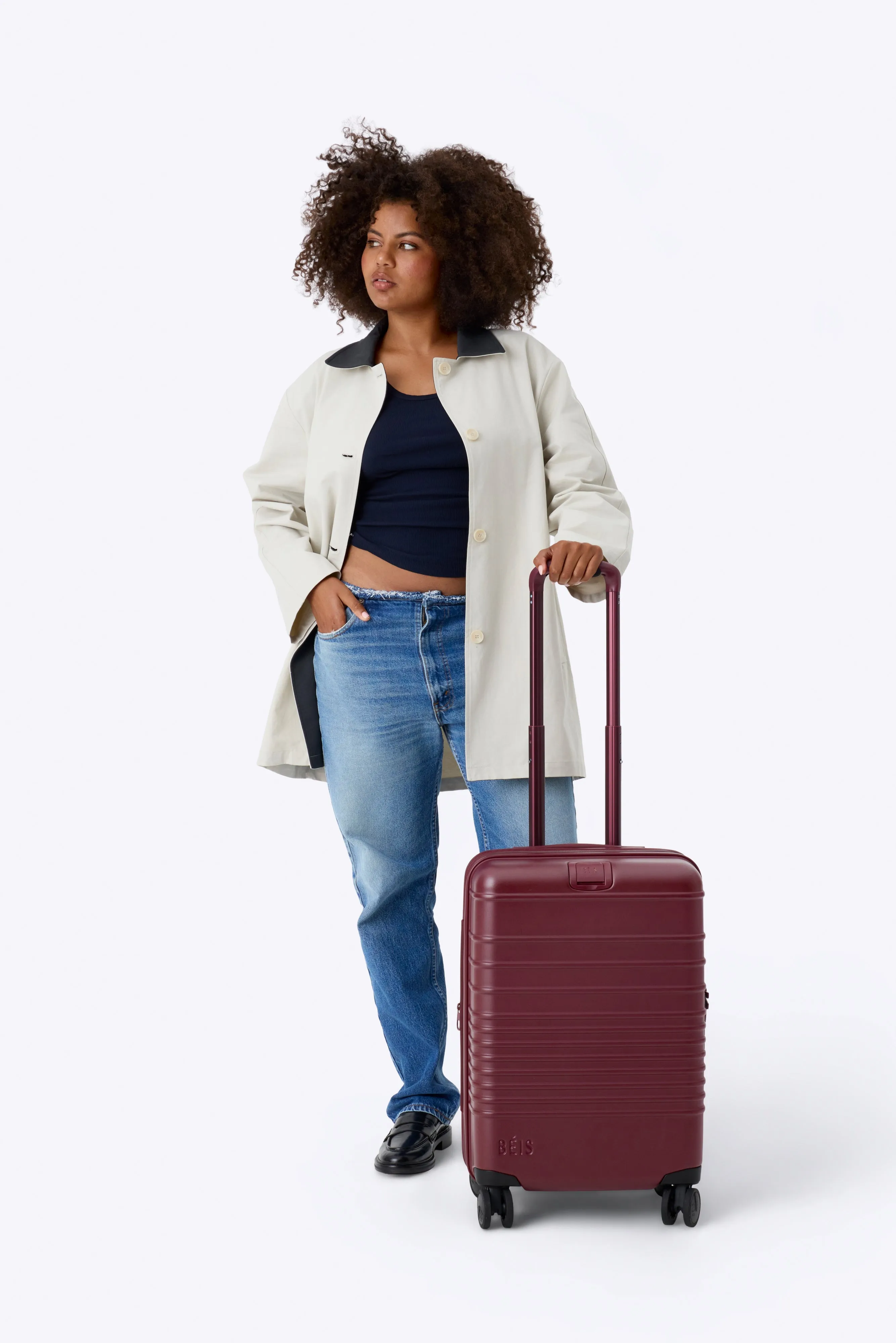 The Carry-On Roller in Burgundy sold by Beis product image thumbnail 5
