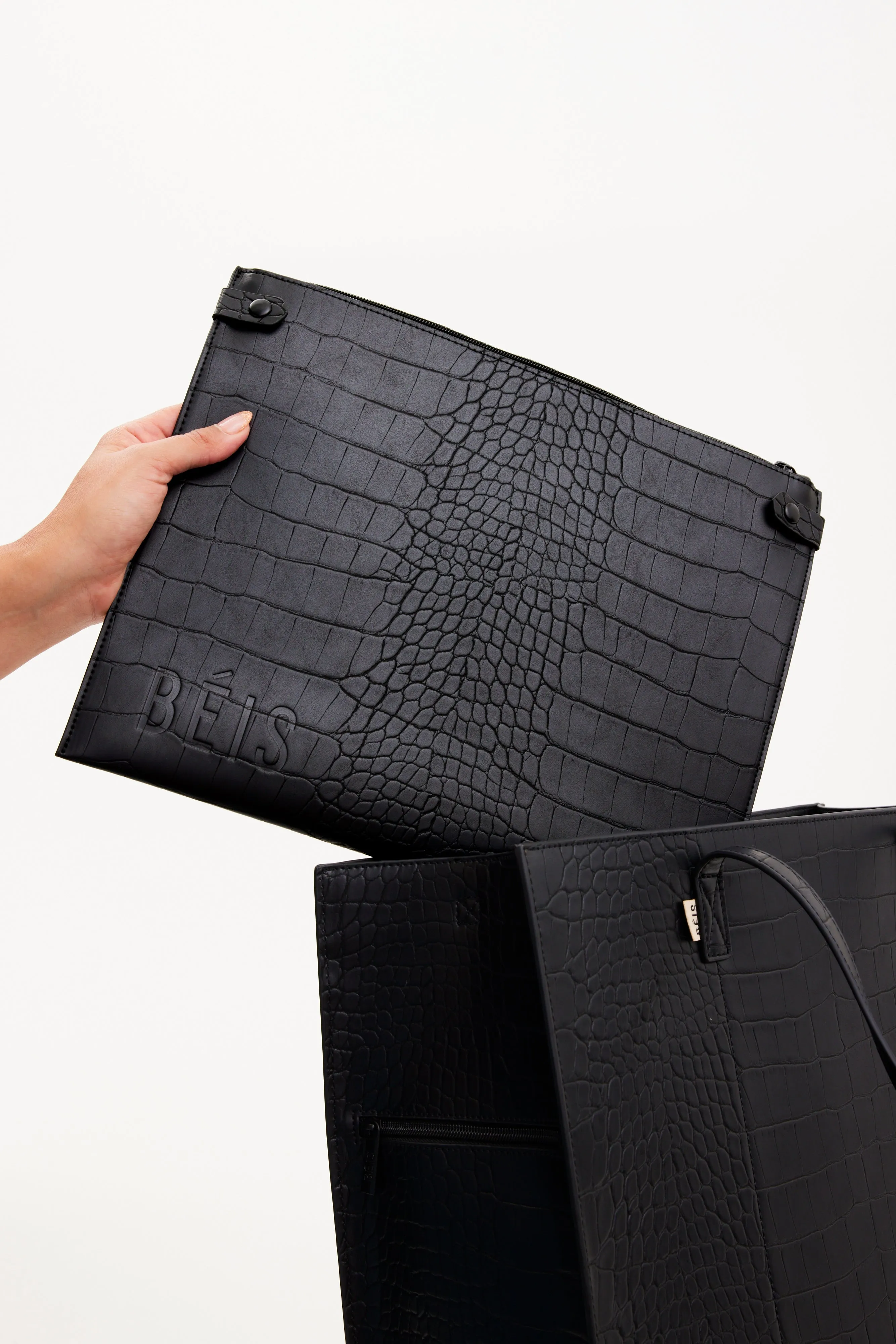 The Large Work Tote in Black Croc sold by Beis product image thumbnail 4