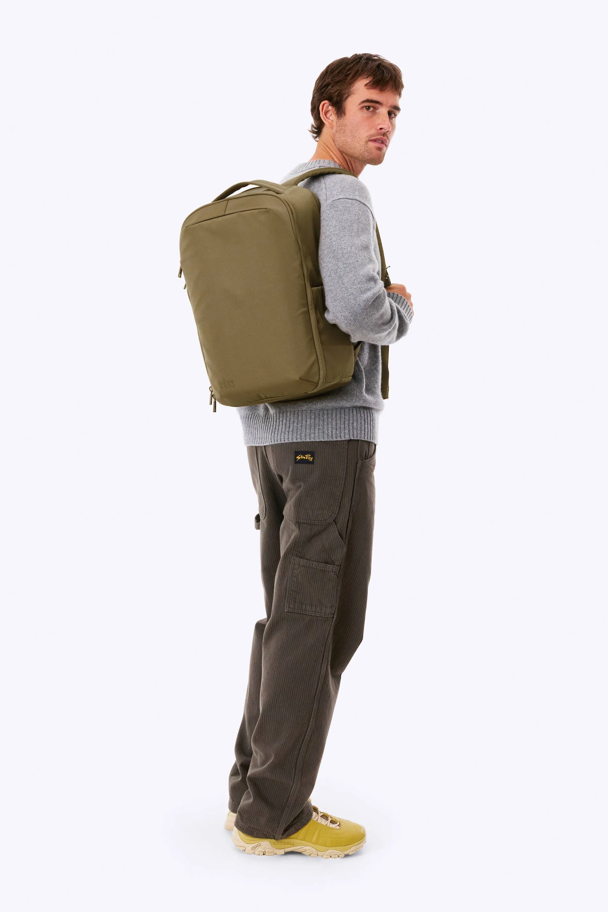 The Pro Travel Backpack in Khaki sold by Beis product image thumbnail 4