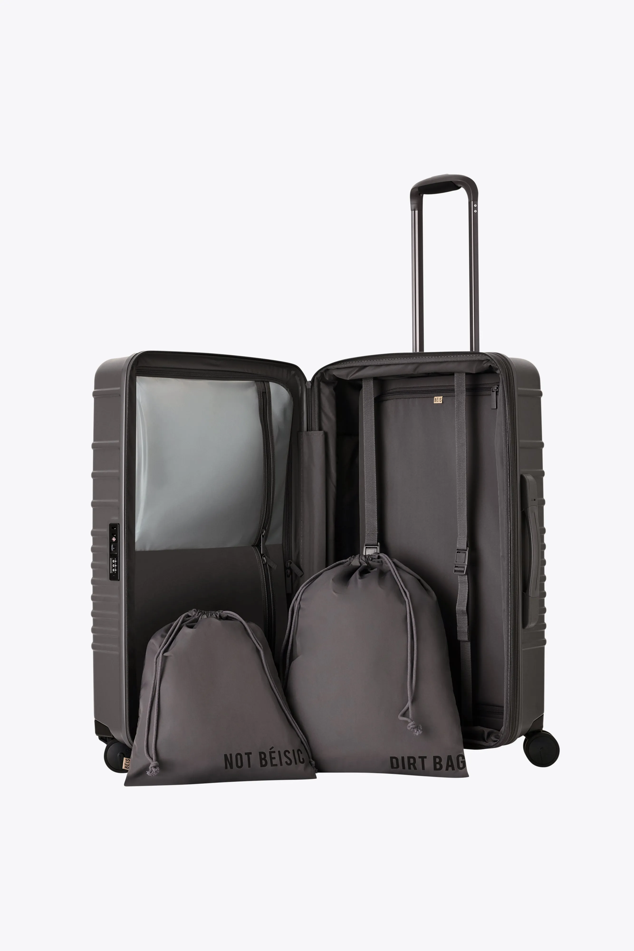 The Medium Check-In Roller in Charcoal sold by Beis product image thumbnail 4