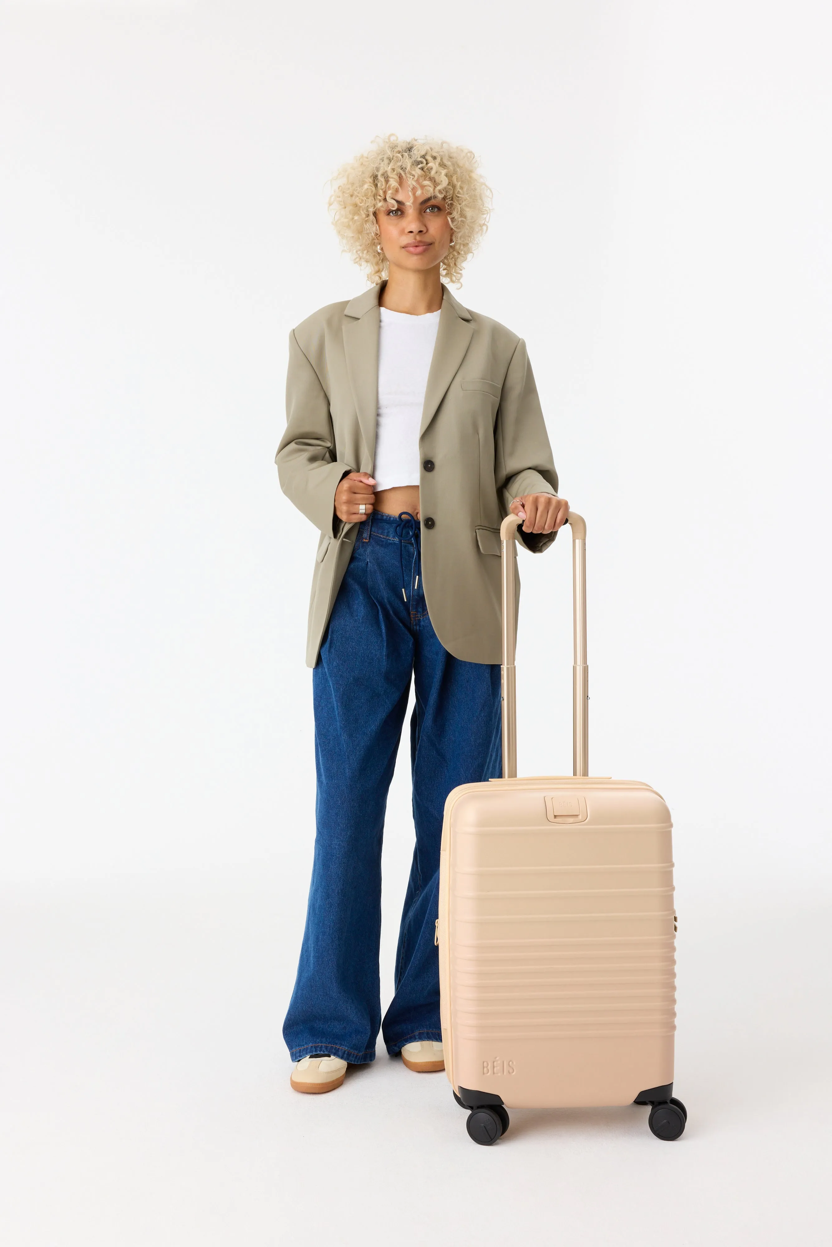 The Carry-On Roller in Beige sold by Beis product image thumbnail 5