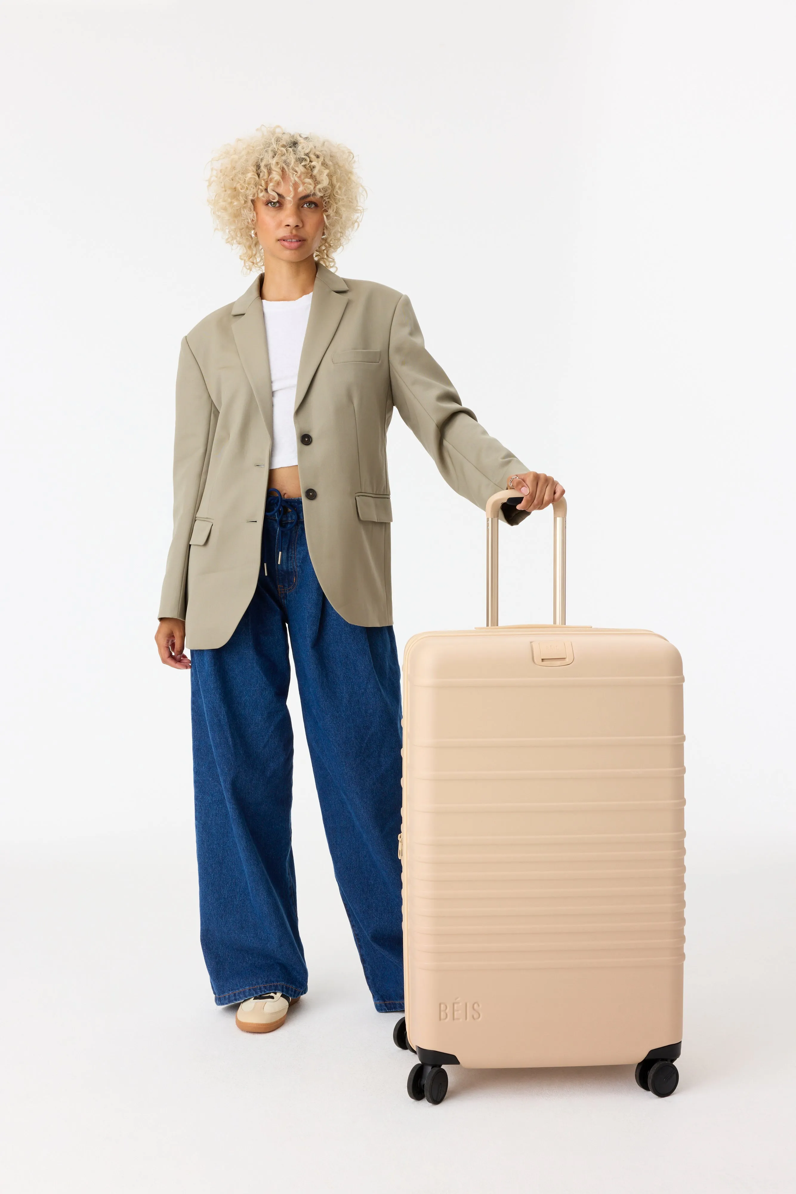 The Large Check-In Roller in Beige sold by Beis product image thumbnail 5