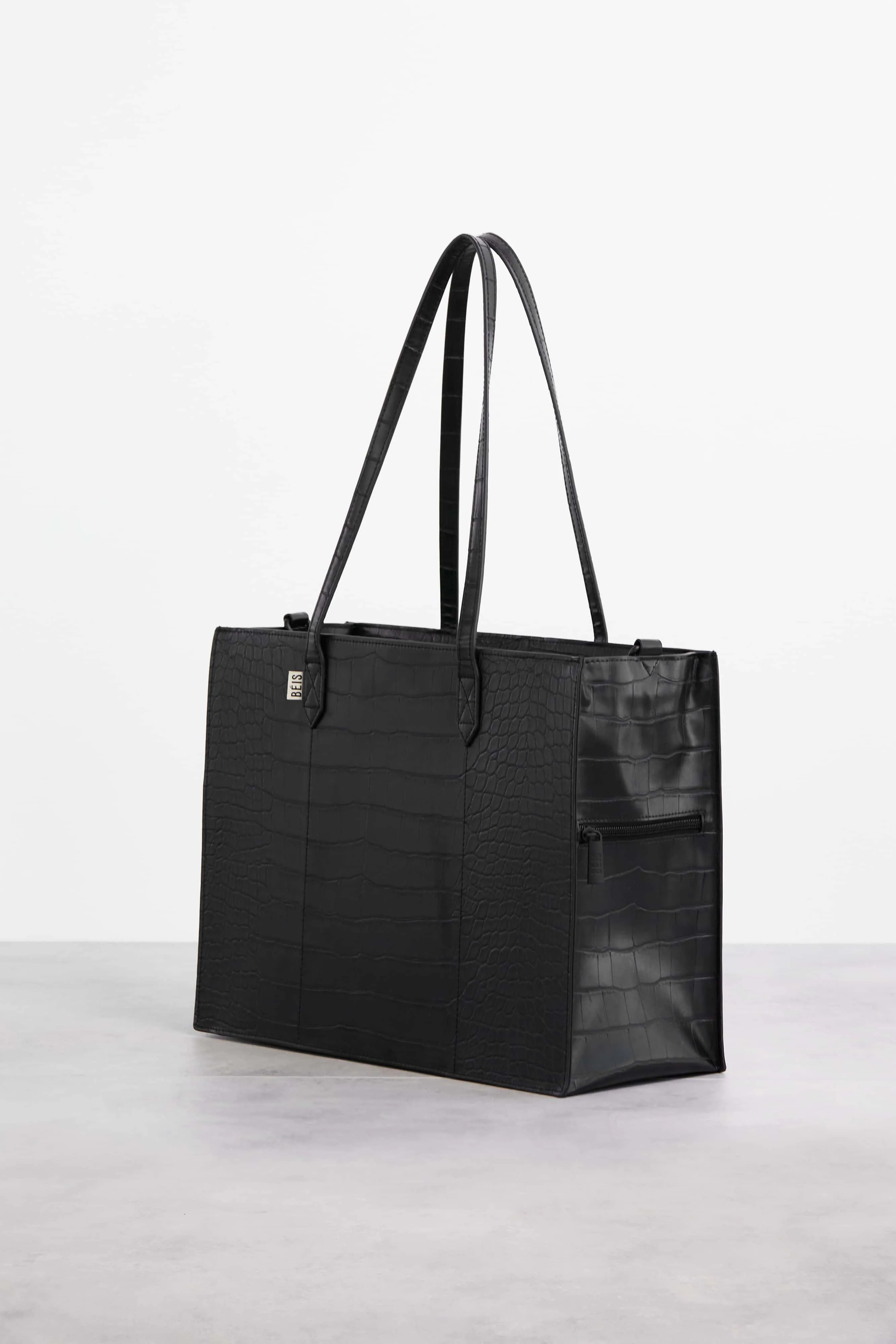 The Work Tote in Black Croc sold by Beis product image thumbnail 4