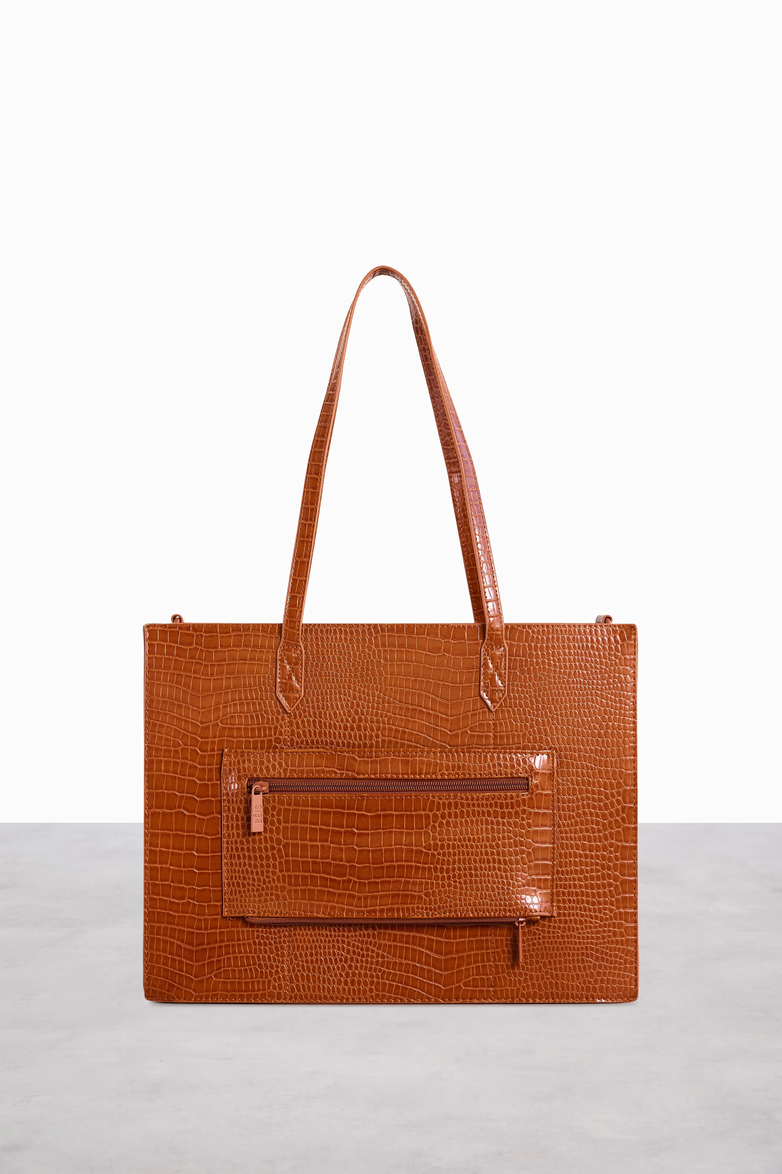 The Work Tote in Cognac Croc sold by Beis product image thumbnail 3