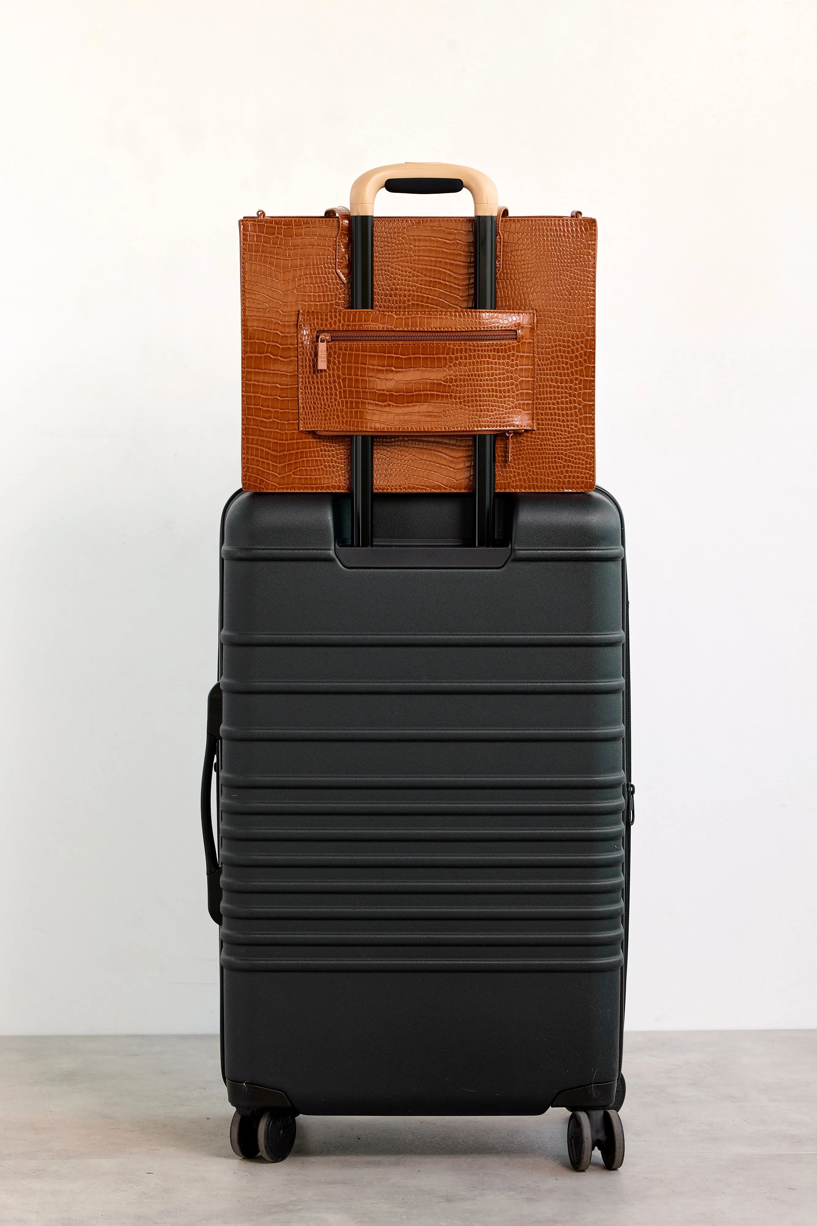 The Work Tote in Cognac Croc sold by Beis product image thumbnail 5