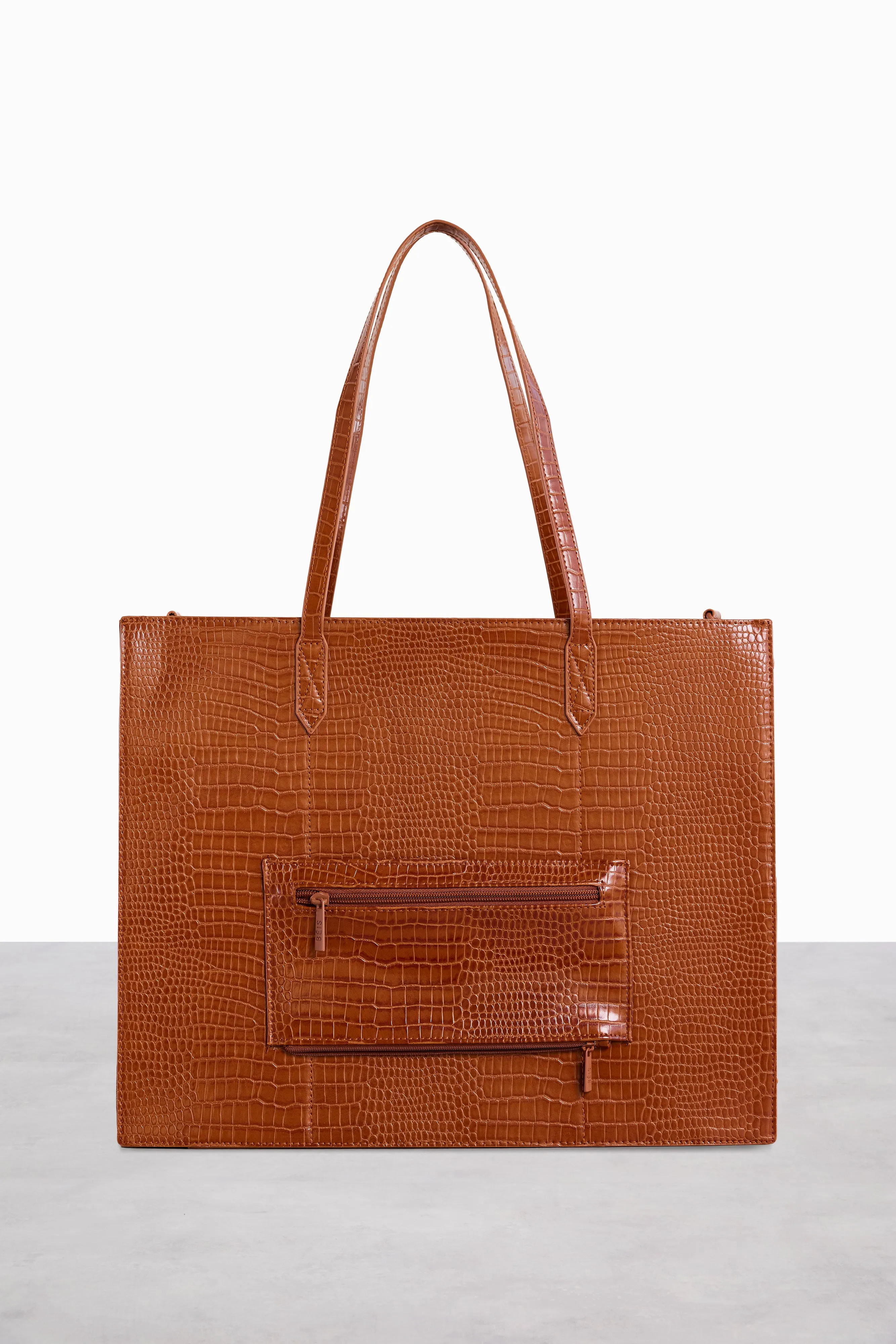 The Large Work Tote in Cognac Croc sold by Beis product image thumbnail 4