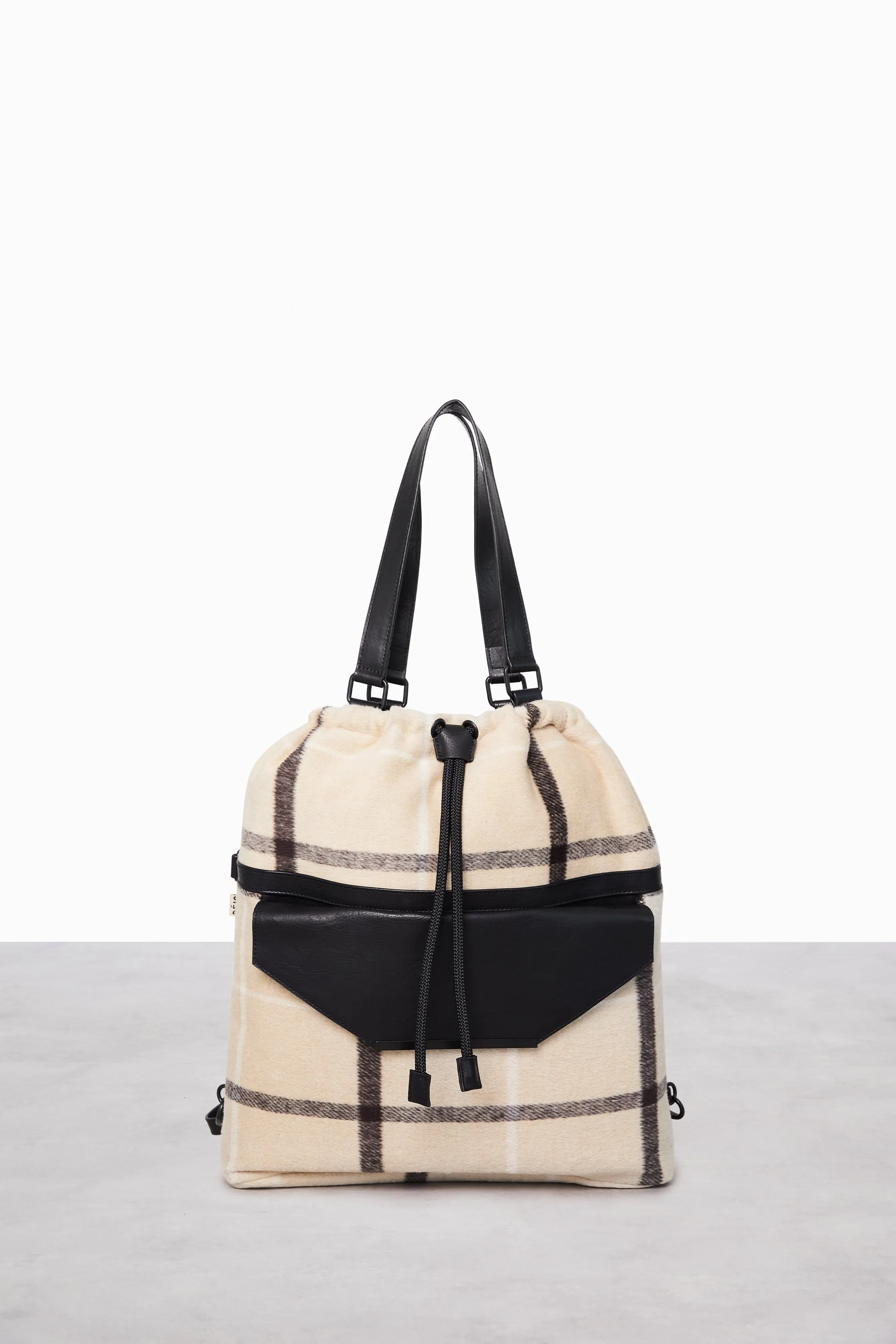 The Messenger Tote in Plaid sold by Beis