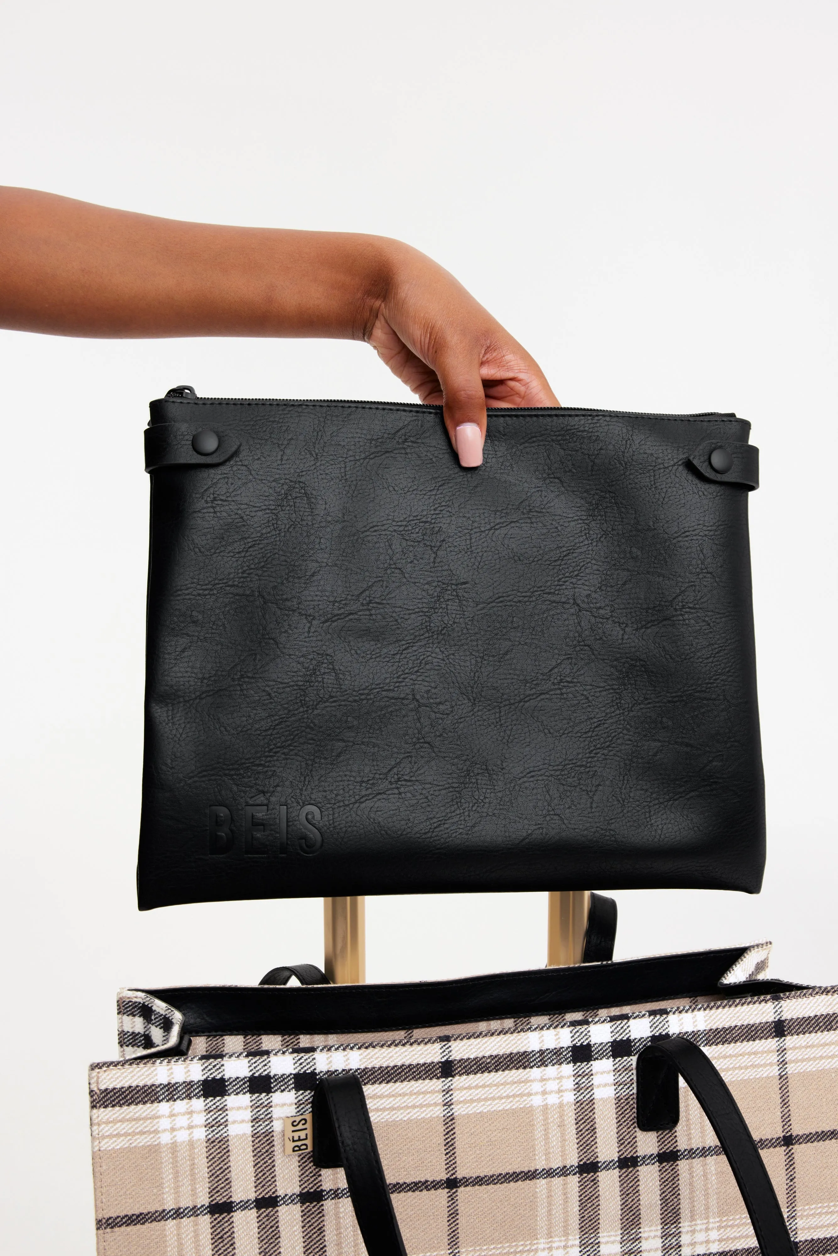 The Work Tote in Plaid sold by Beis product image thumbnail 4